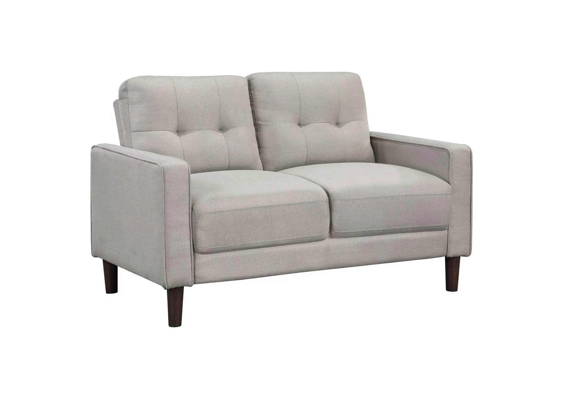 Bowen Upholstered Track Arm Tufted Loveseat Beige