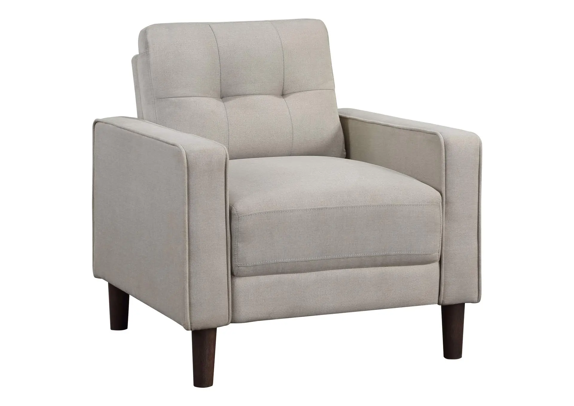 Bowen Upholstered Track Arm Tufted Accent Chair Beige