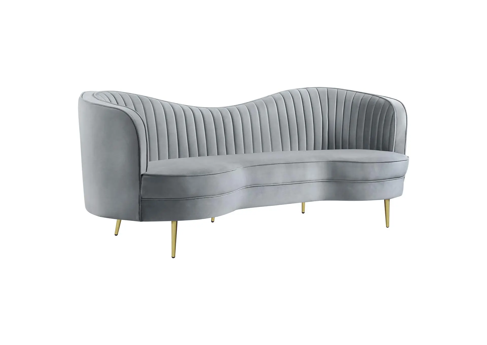 Sophia Upholstered Channel Tufted Sofa Grey