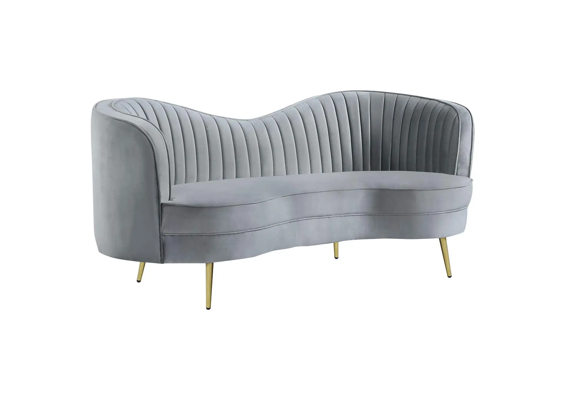 Sophia Upholstered Channel Tufted Loveseat Grey