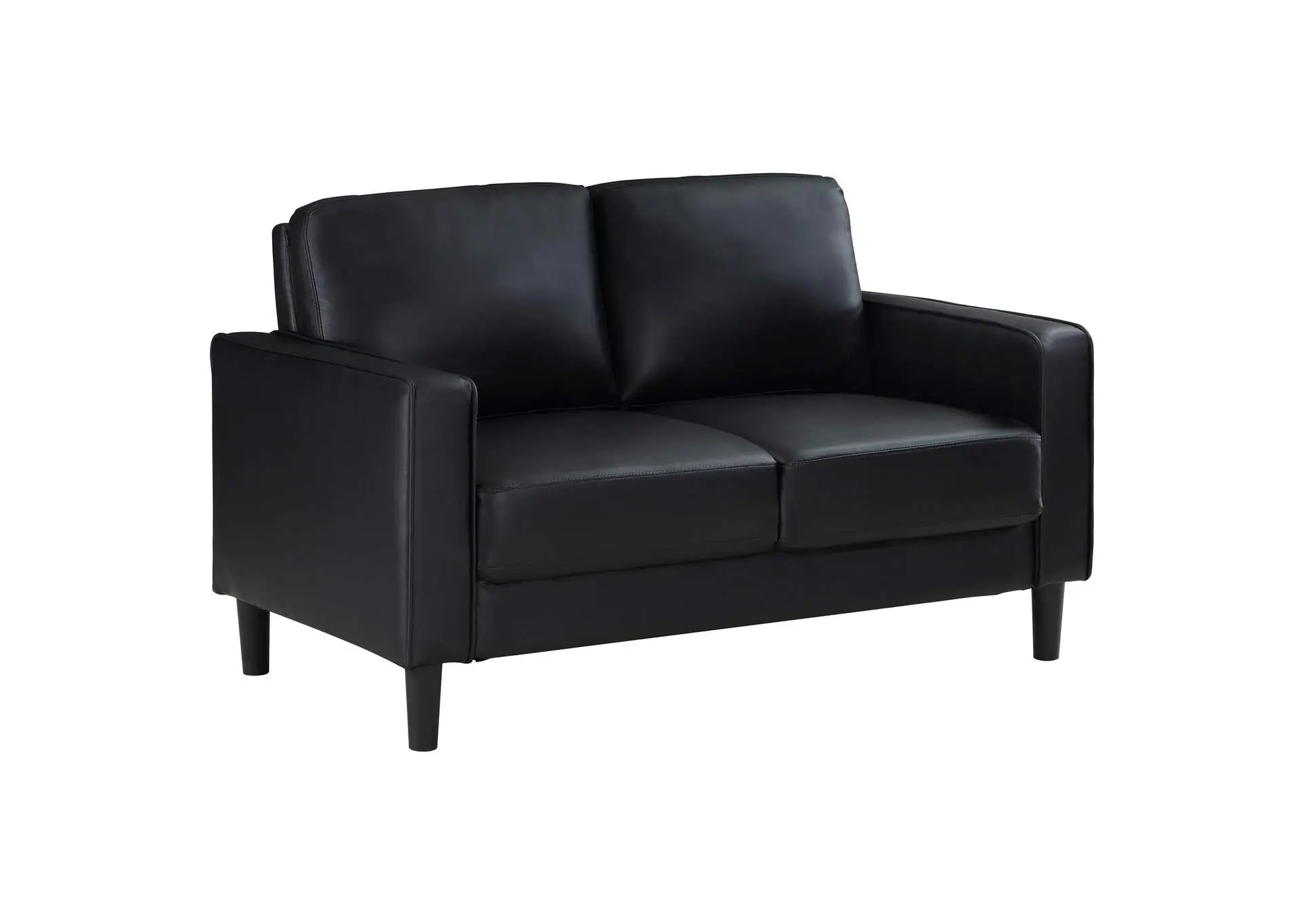 Ruth Upholstered Track Arm Loveseat Black