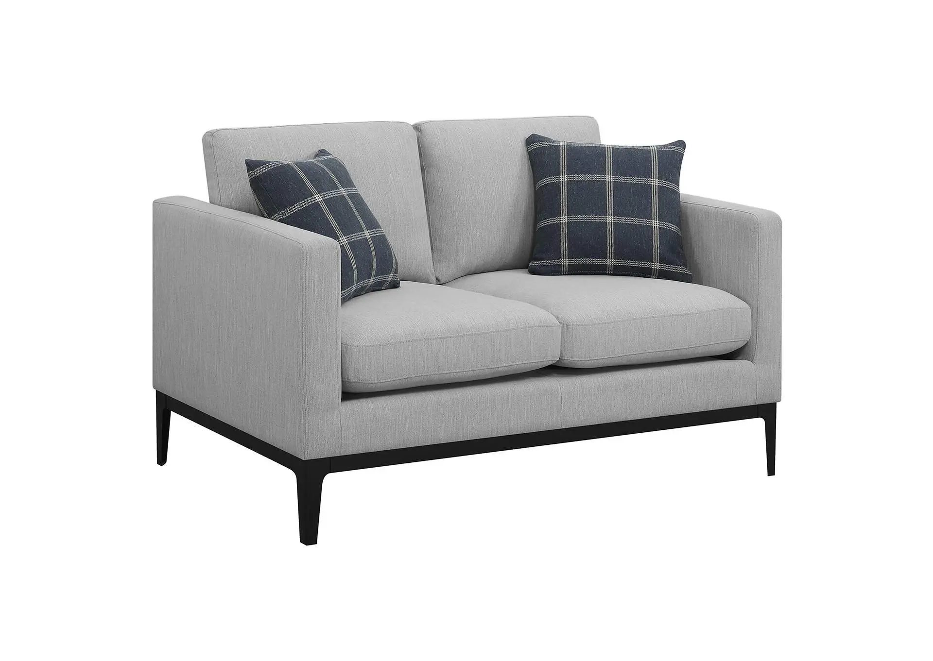 Apperson Upholstered Track Arm Loveseat Light Grey