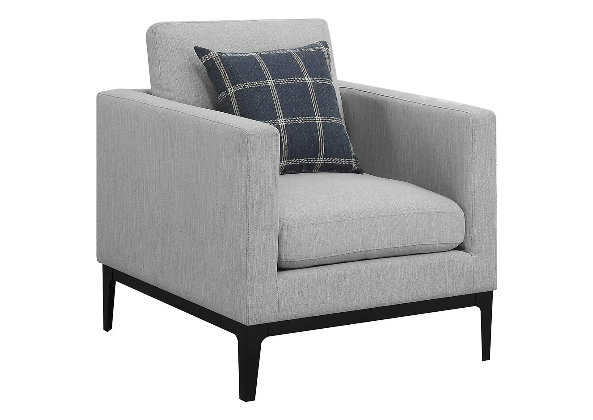 Apperson Upholstered Track Arm Accent Chair Light Grey