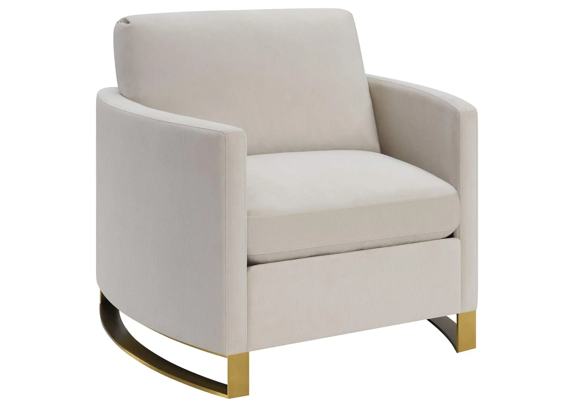 Corliss Upholstered Curved Track Arm Chair Beige