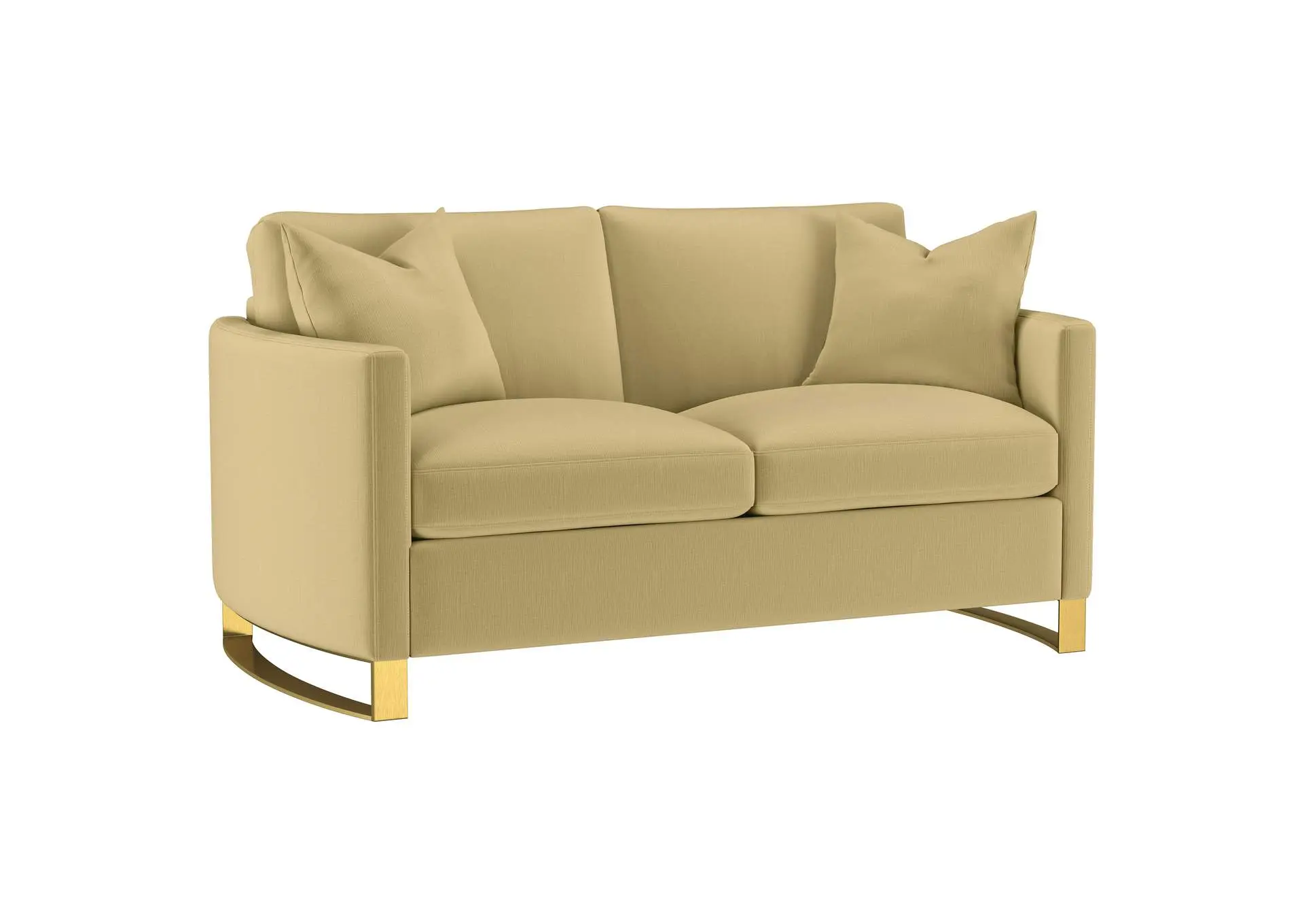 Corliss Upholstered Curved Track Arm Loveseat Camel
