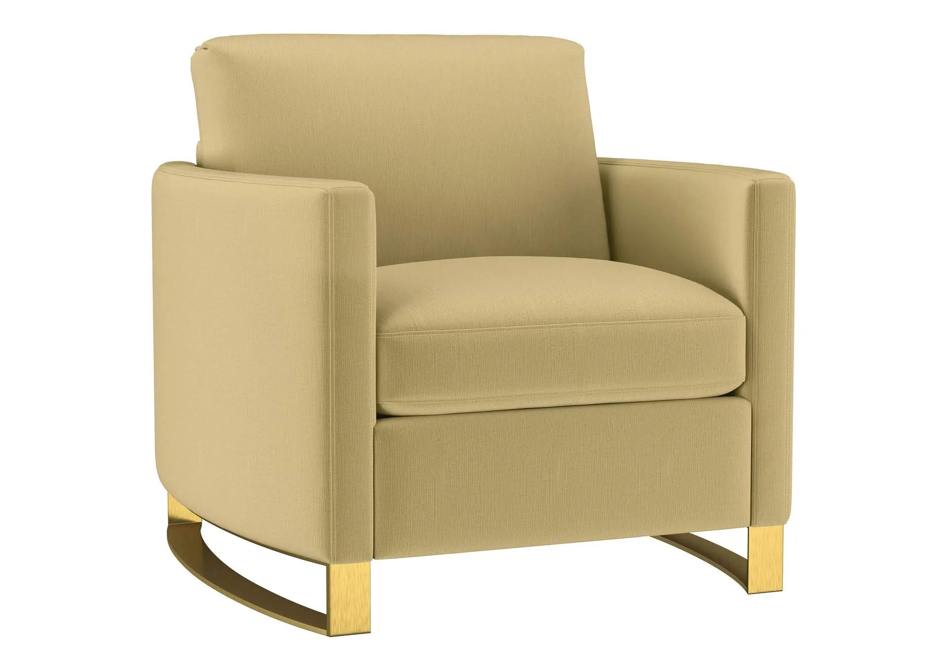 Corliss Upholstered Curved Track Arm Chair Camel