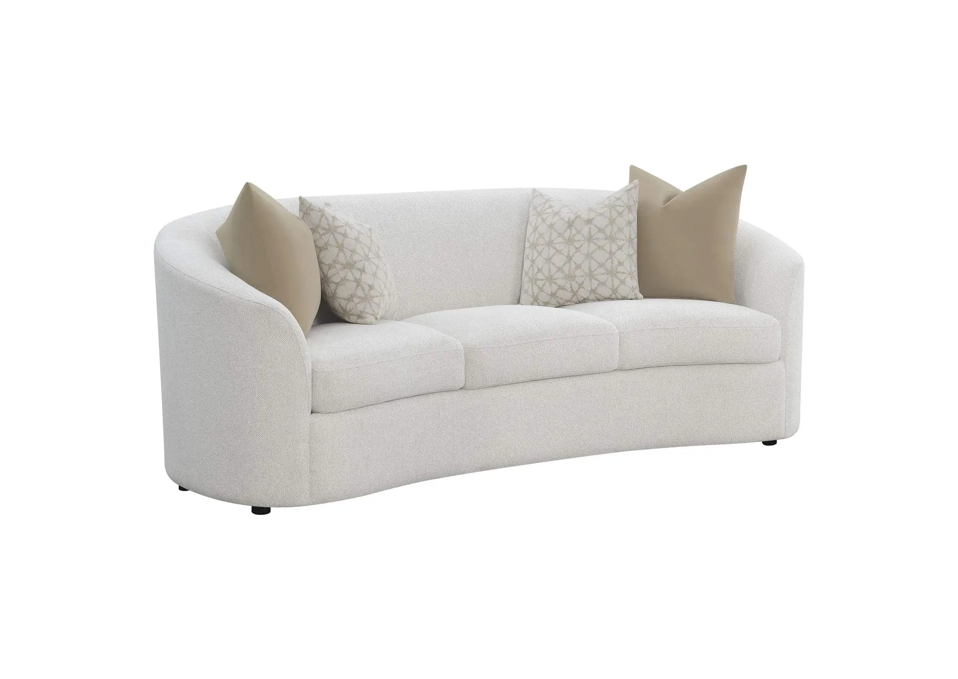 Rainn Boucle Upholstered Sloped Arm Sofa Latte