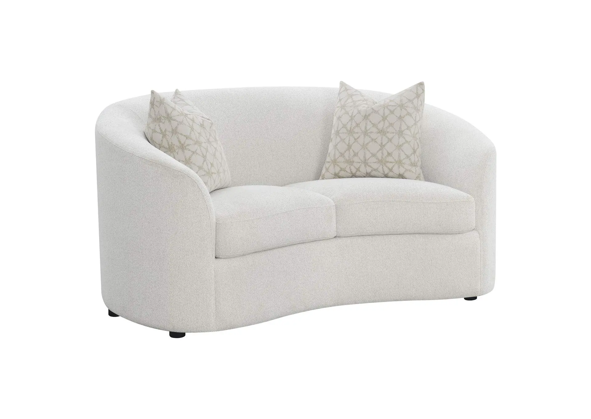 Rainn Boucle Upholstered Sloped Arm Loveseat Latte