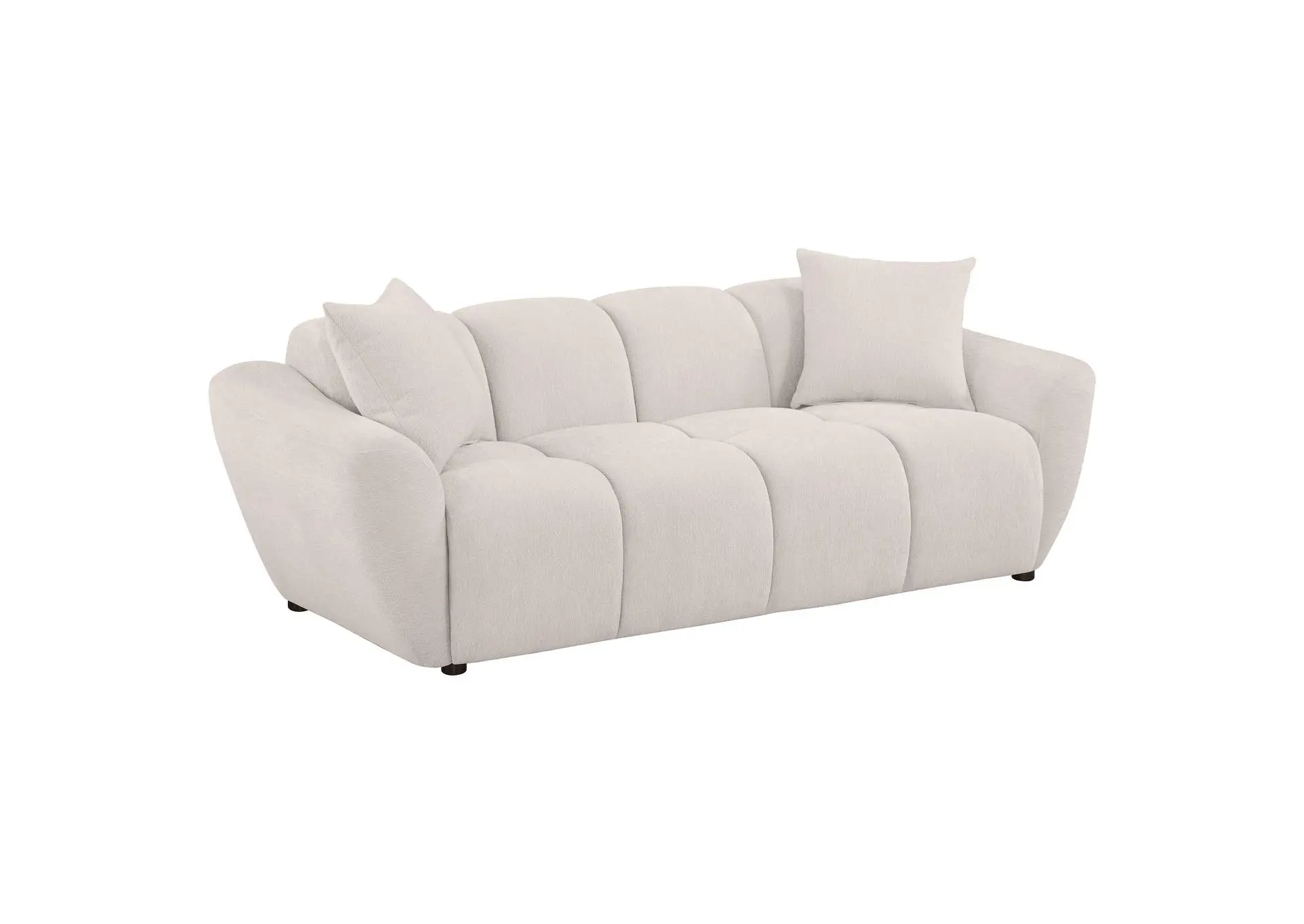 Destino Chenille Upholstered Splayed Arm Sofa Greige