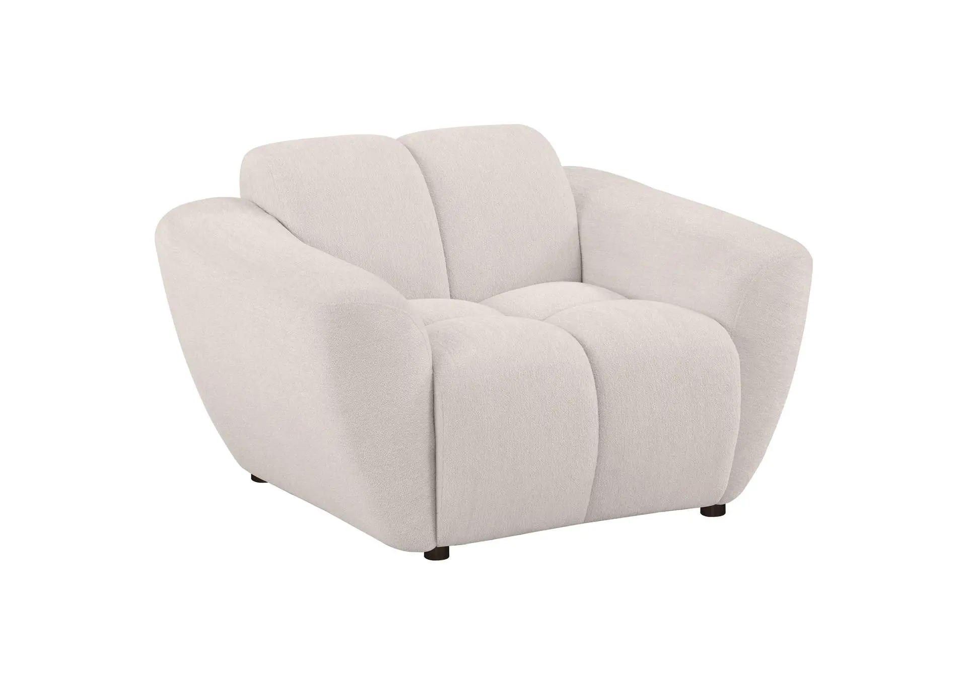 Destino Chenille Upholstered Splayed Arm Accent Chair Greige