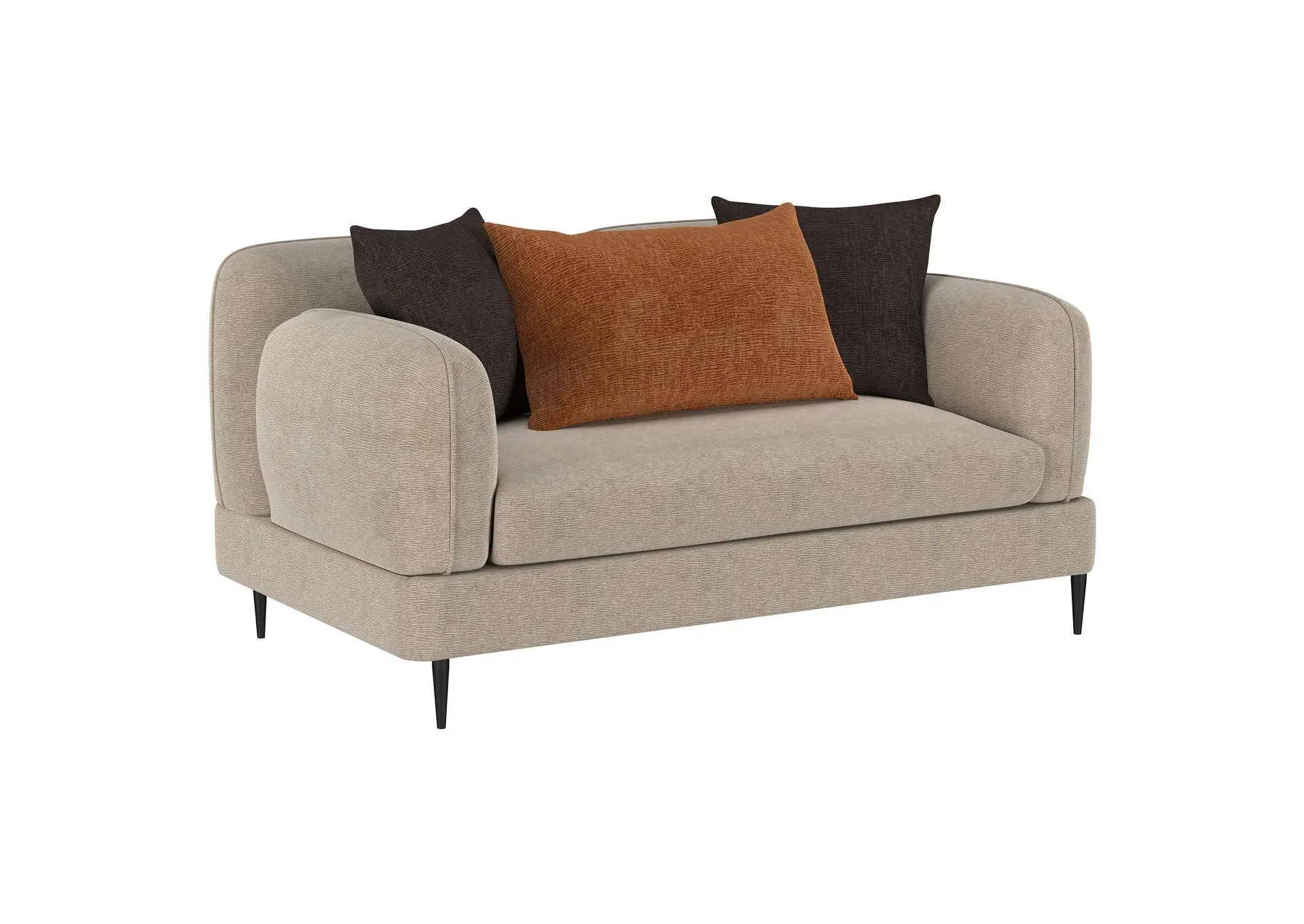 Jade Chenille Upholstered Sculpted Track Arm Loveseat Latte