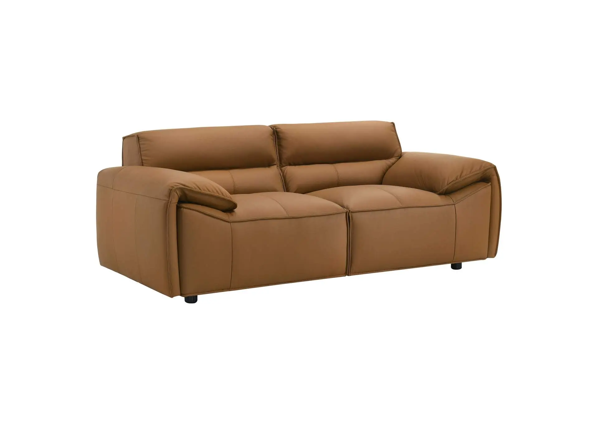 Buxton Top Grain Leather Upholstered Loveseat Orange