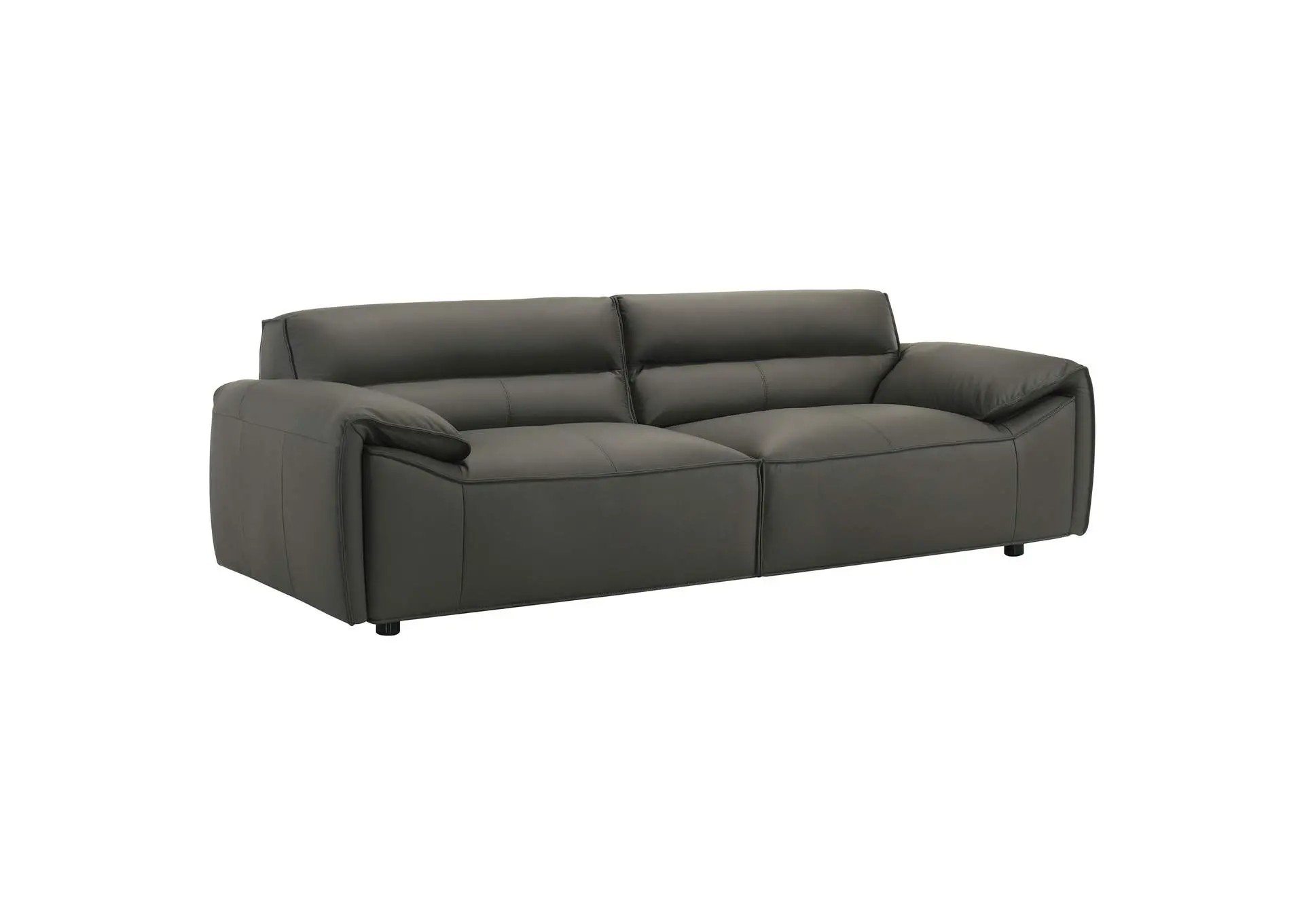 Buxton Top Grain Leather Upholstered Sofa Graphite