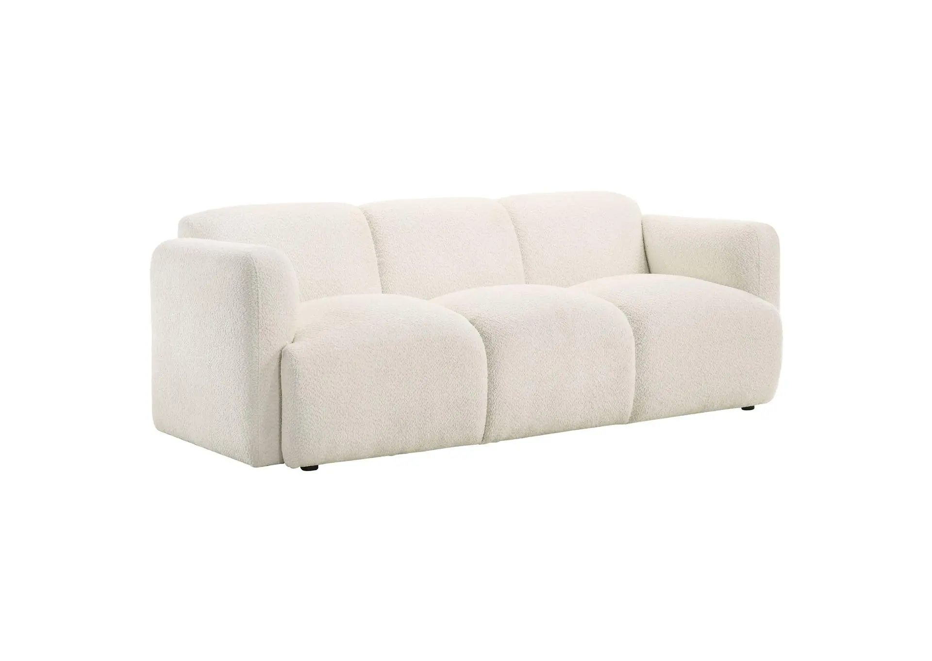 Dorset Fabric Upholstered Round Track Arm Sofa White