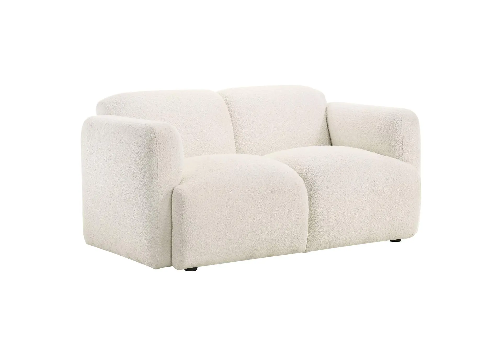 Dorset Fabric Upholstered Round Track Arm Loveseat White