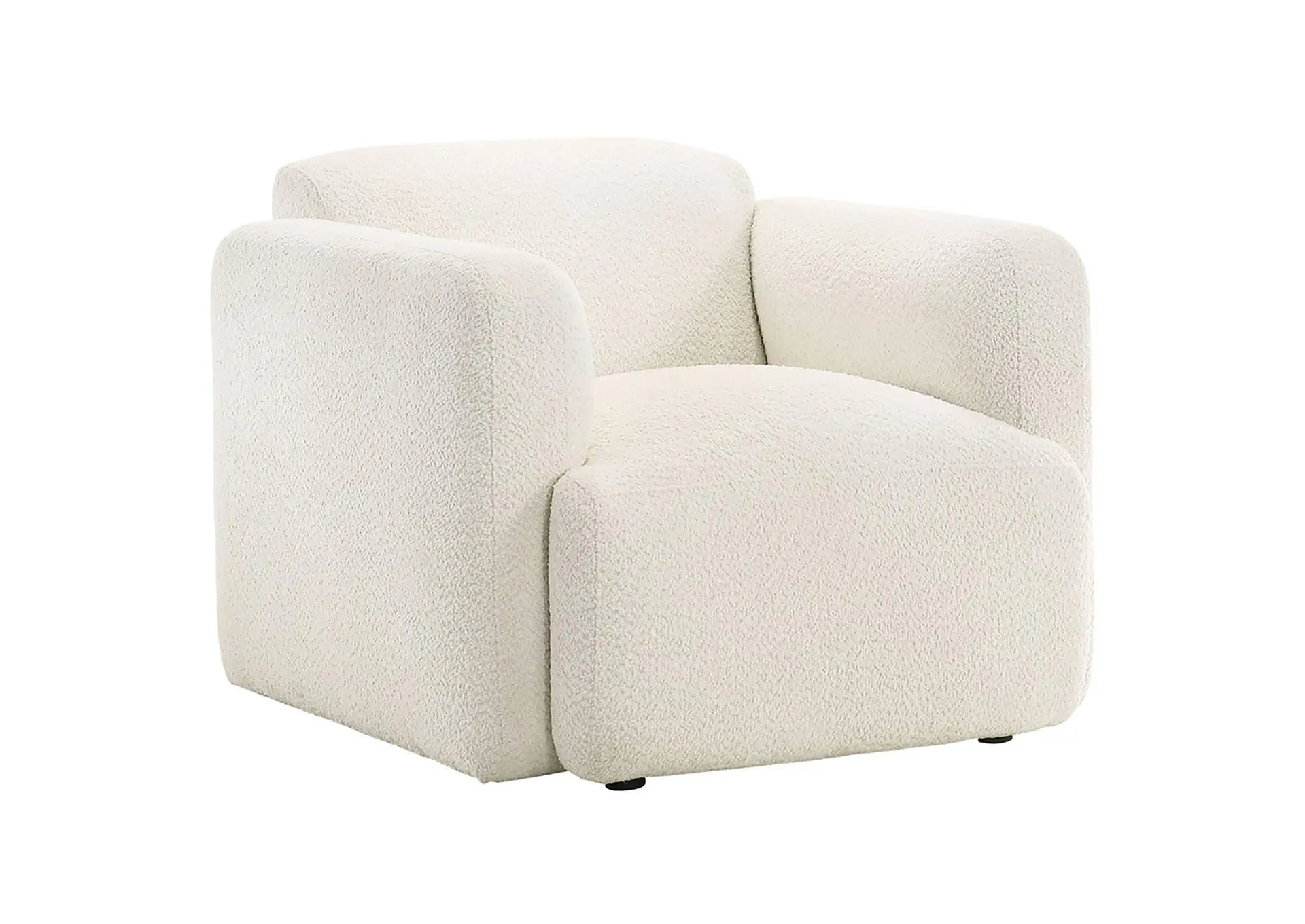 Dorset Fabric Upholstered Round Track Arm Accent Chair White