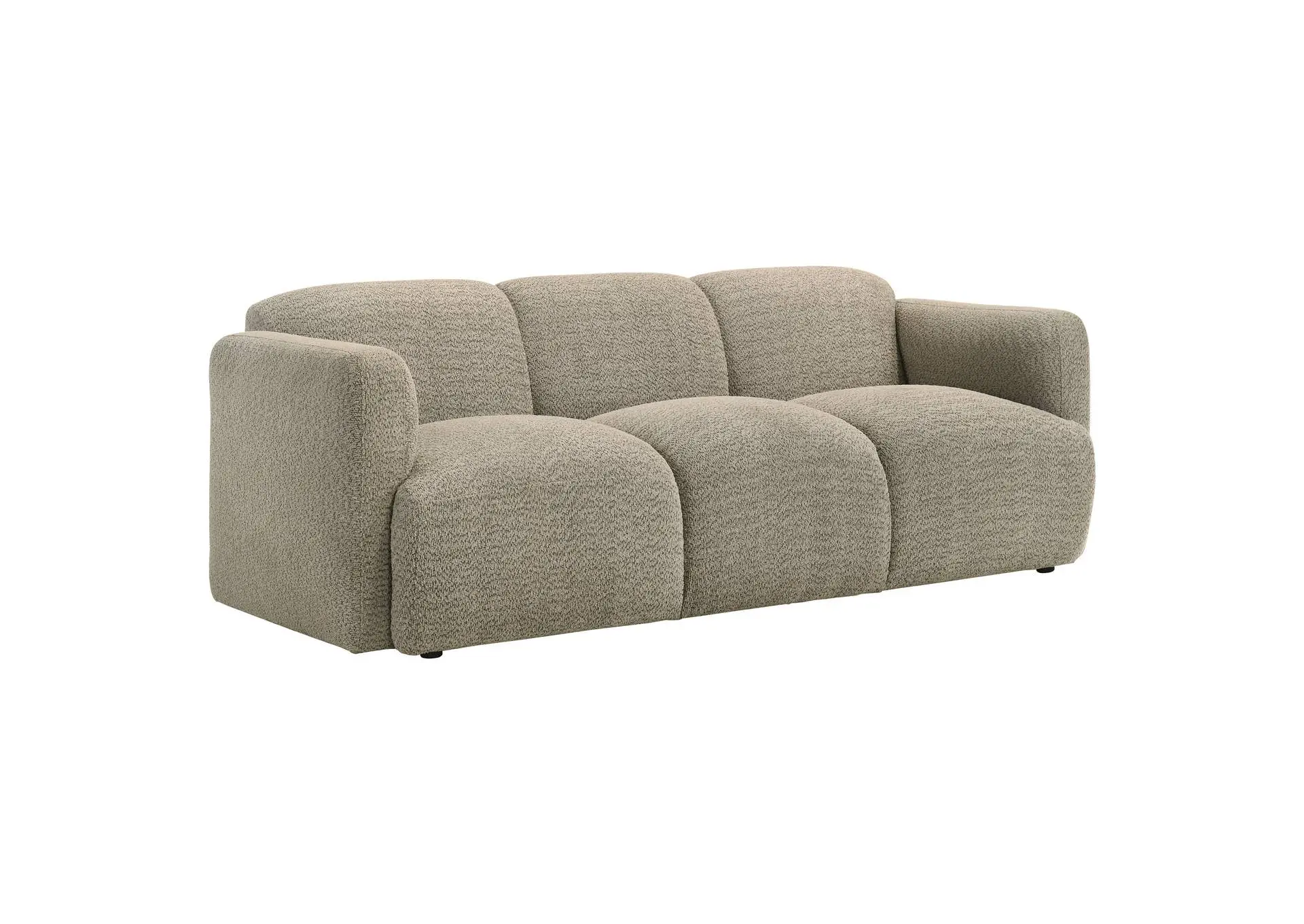 Dorset Fabric Upholstered Round Track Arm Sofa Brown