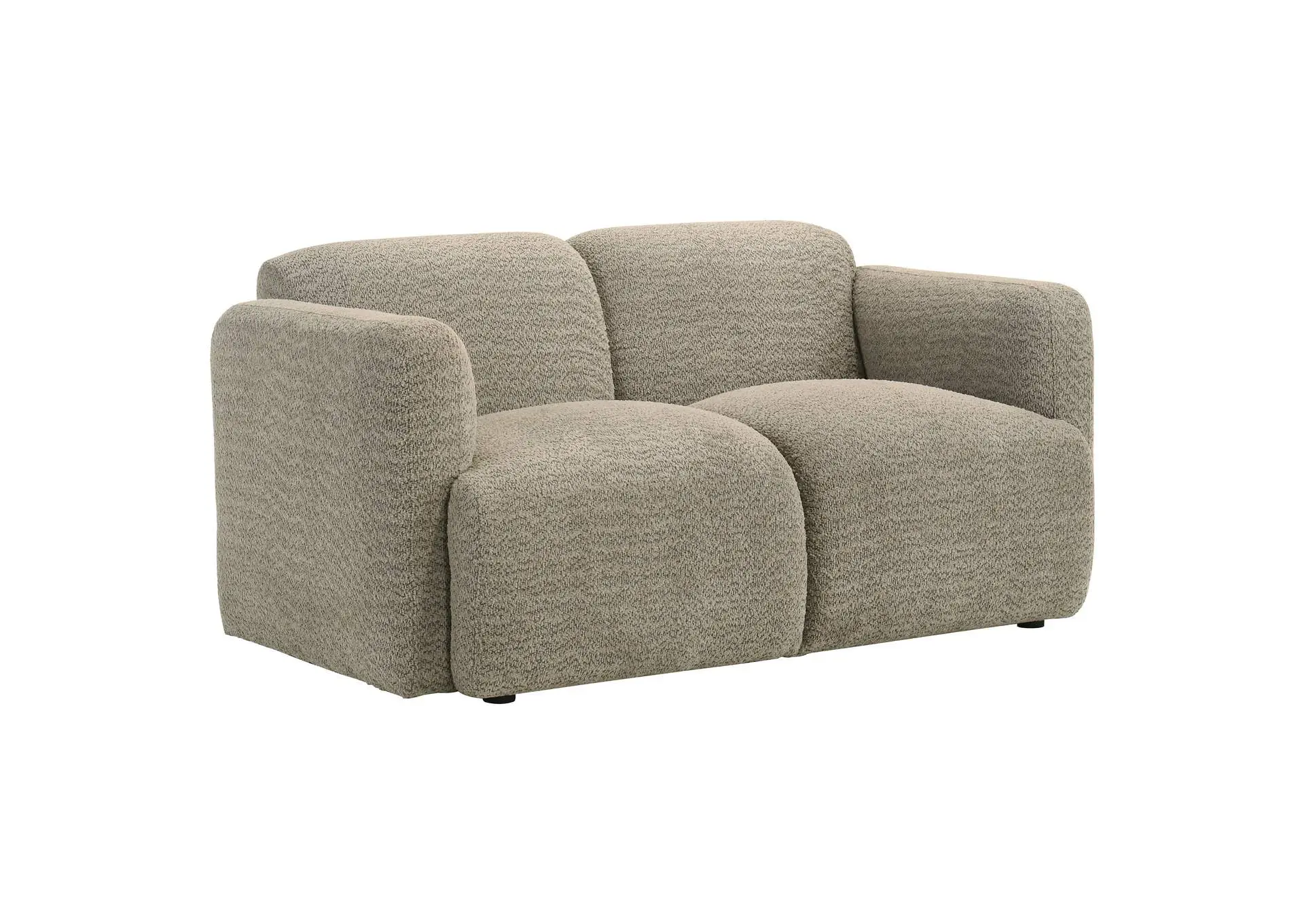 Dorset Fabric Upholstered Round Track Arm Loveseat Brown
