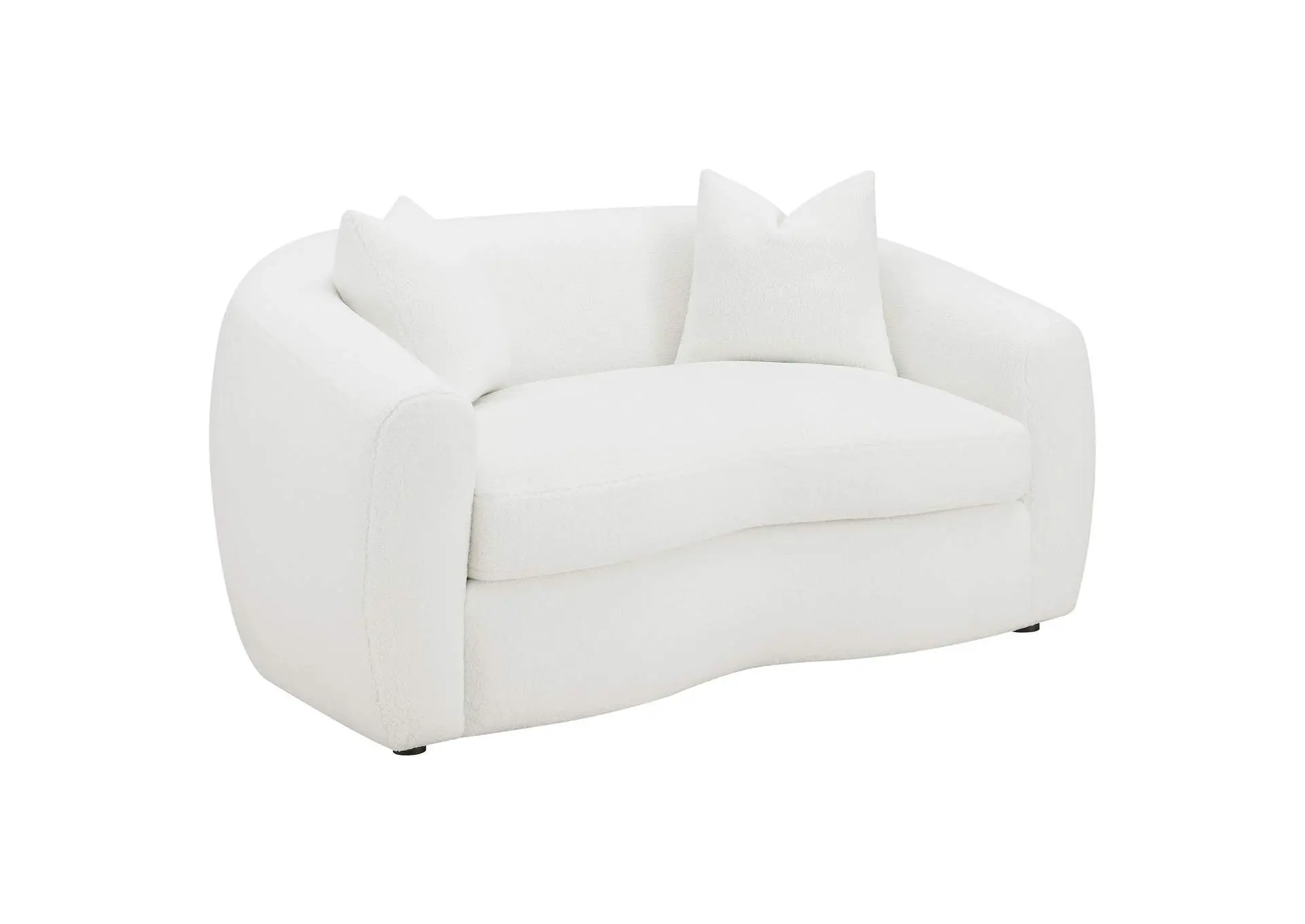 Isabella Faux Sheepskin Upholstered Loveseat Natural