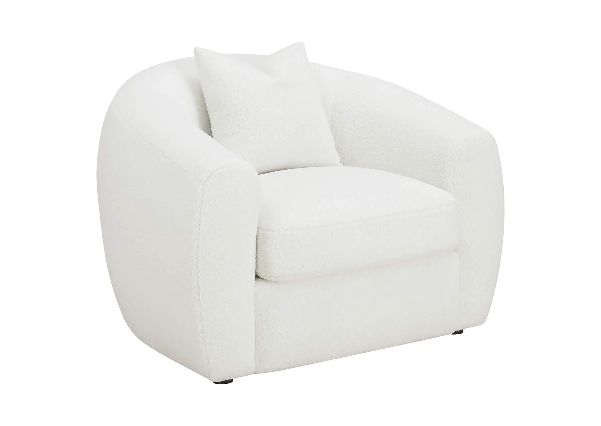 Isabella Faux Sheepskin Upholstered Accent Chair Natural