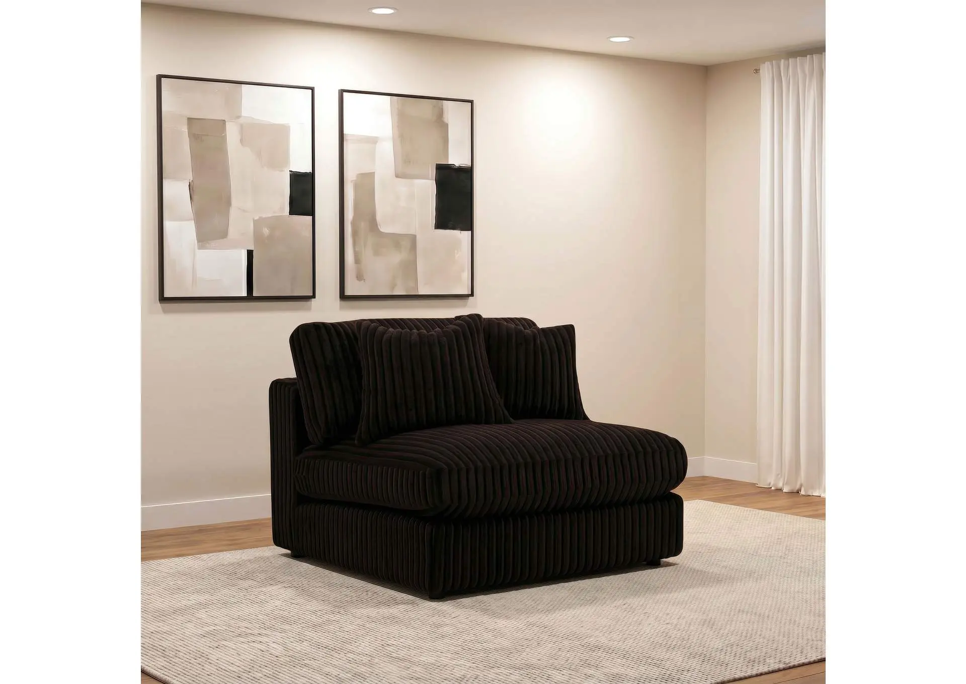 Blaine Upholstered Armless Chair Chocolate — view 2