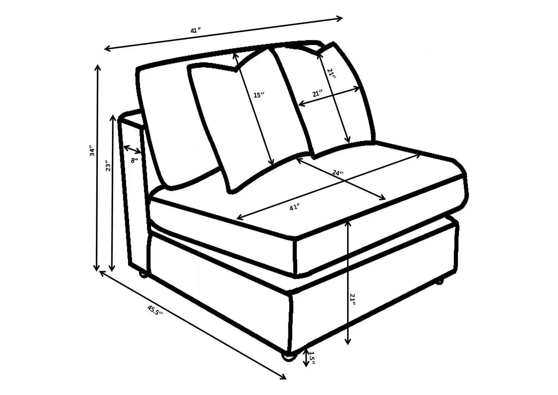 Blaine Upholstered Armless Chair Chocolate — view 10