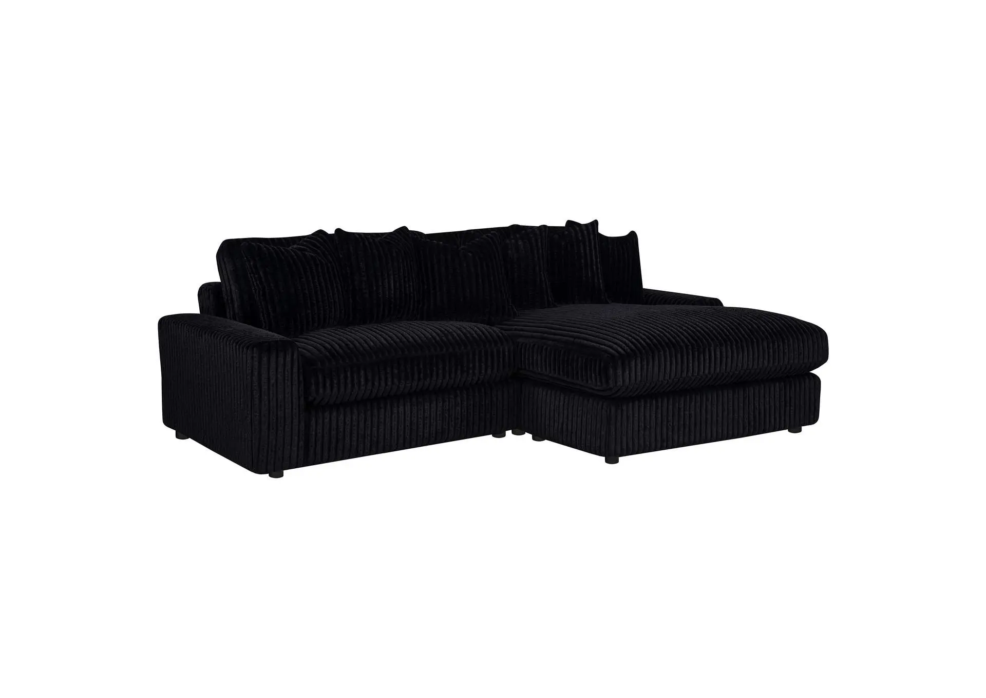 Blaine Upholstered Reversible Chaise Sectional Sofa Black