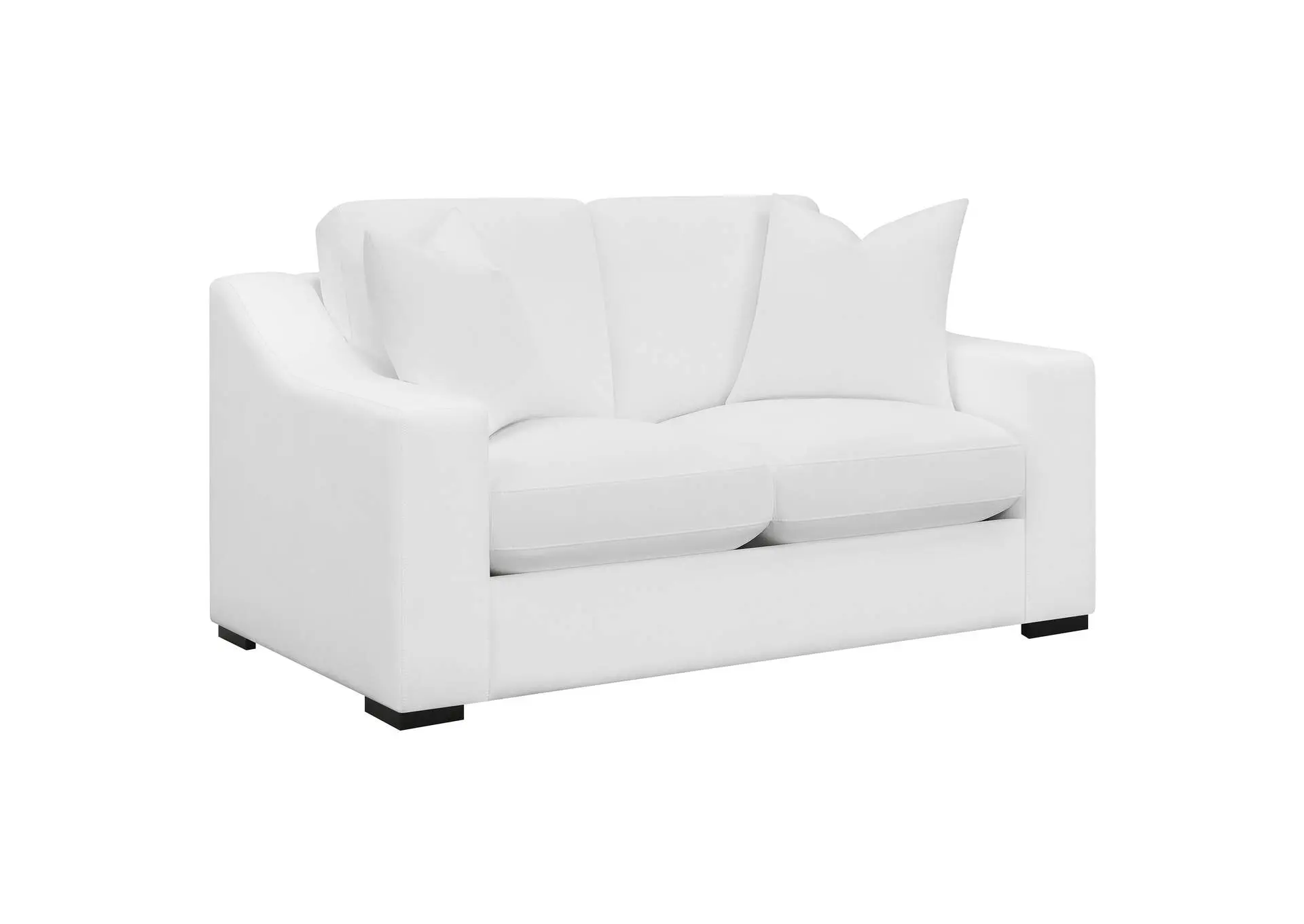 Ashlyn Upholstered Sloped Arm Loveseat White