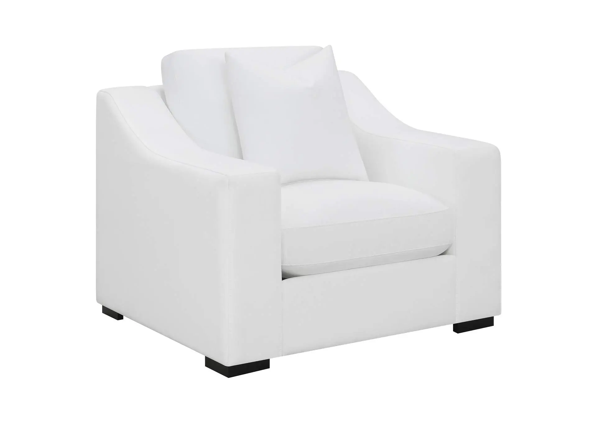Ashlyn Upholstered Sloped Arm Accent Chair White
