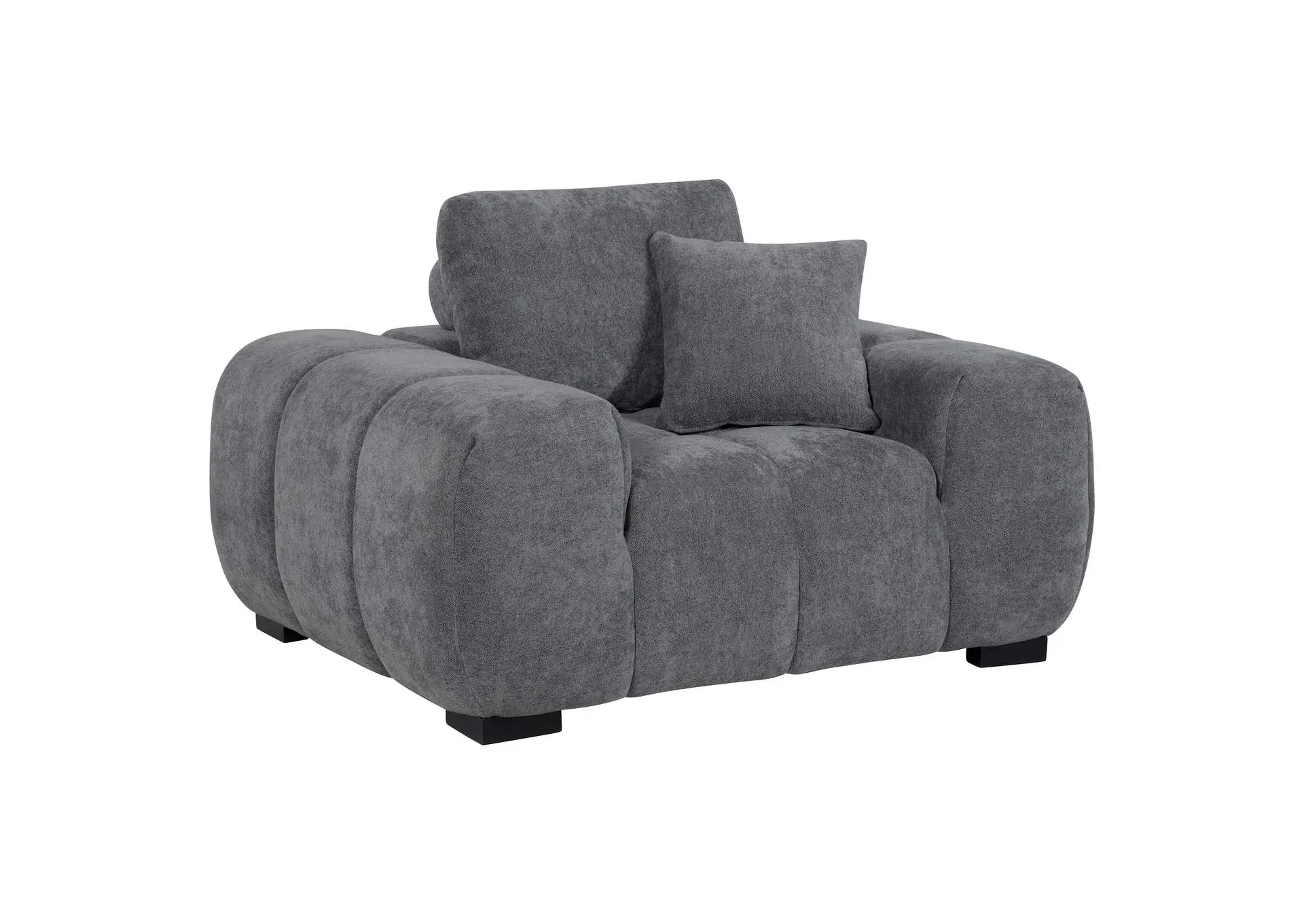 Octavia Upholstered Track Arm Accent Chair Charcoal Grey