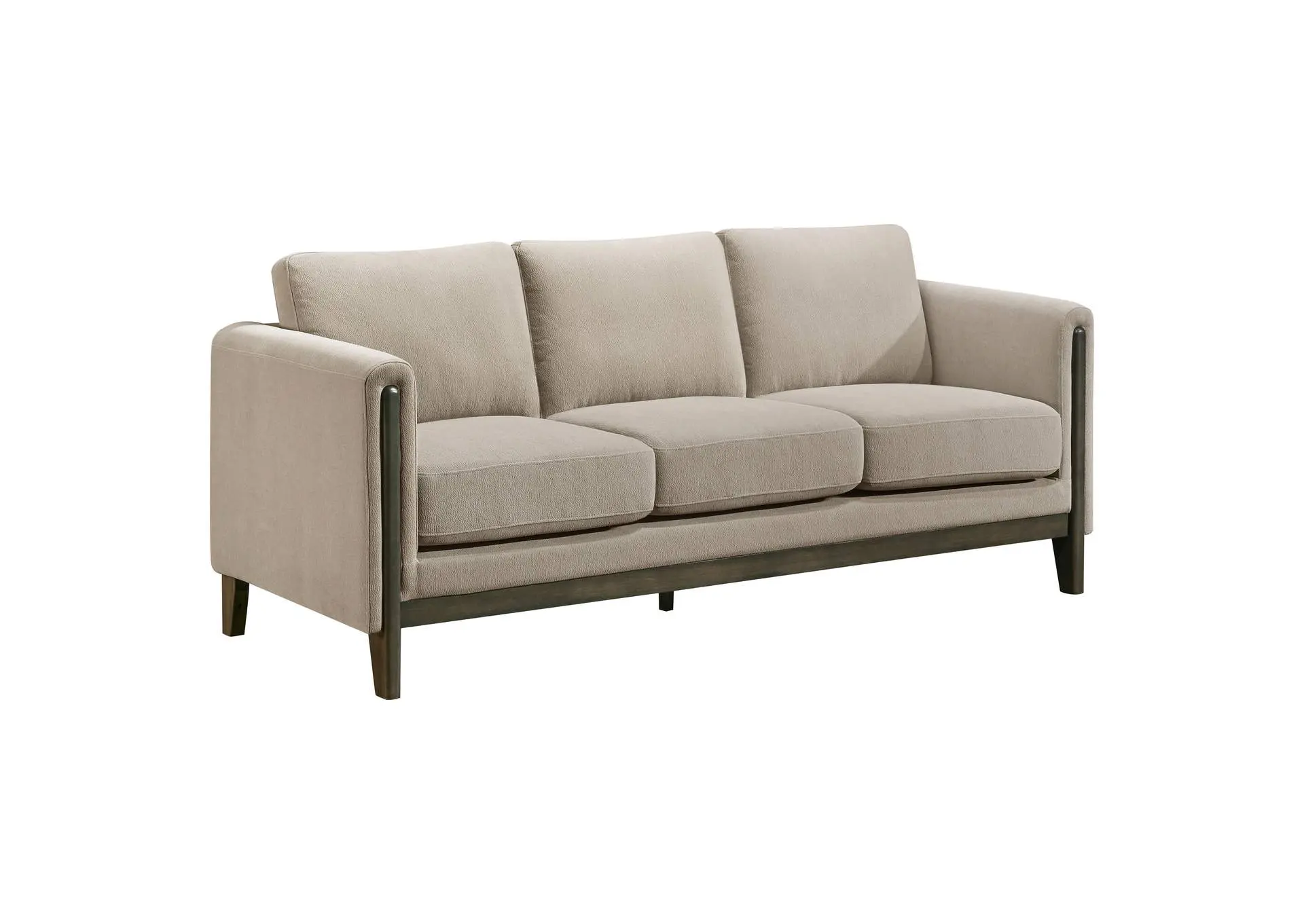 Islington Fabric Upholstered Panel Arm Sofa Taupe