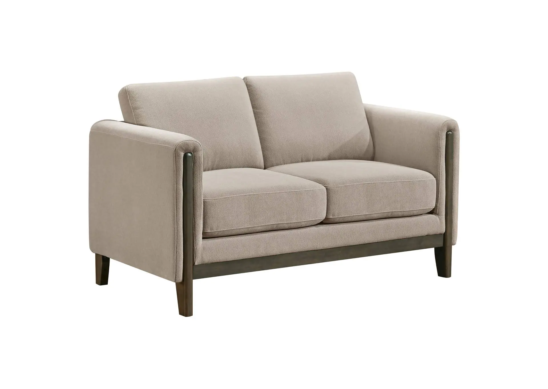 Islington Fabric Upholstered Panel Arm Loveseat Taupe