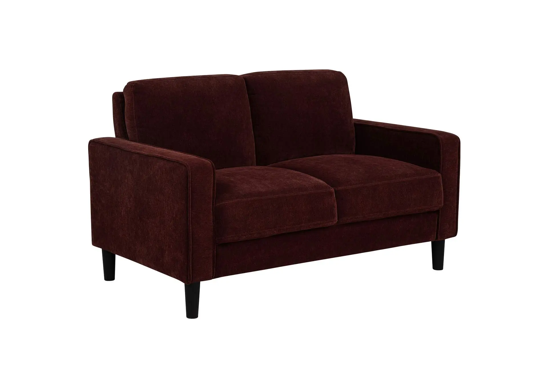 Ruth Fabric Upholstered Track Arm Loveseat Rust Red