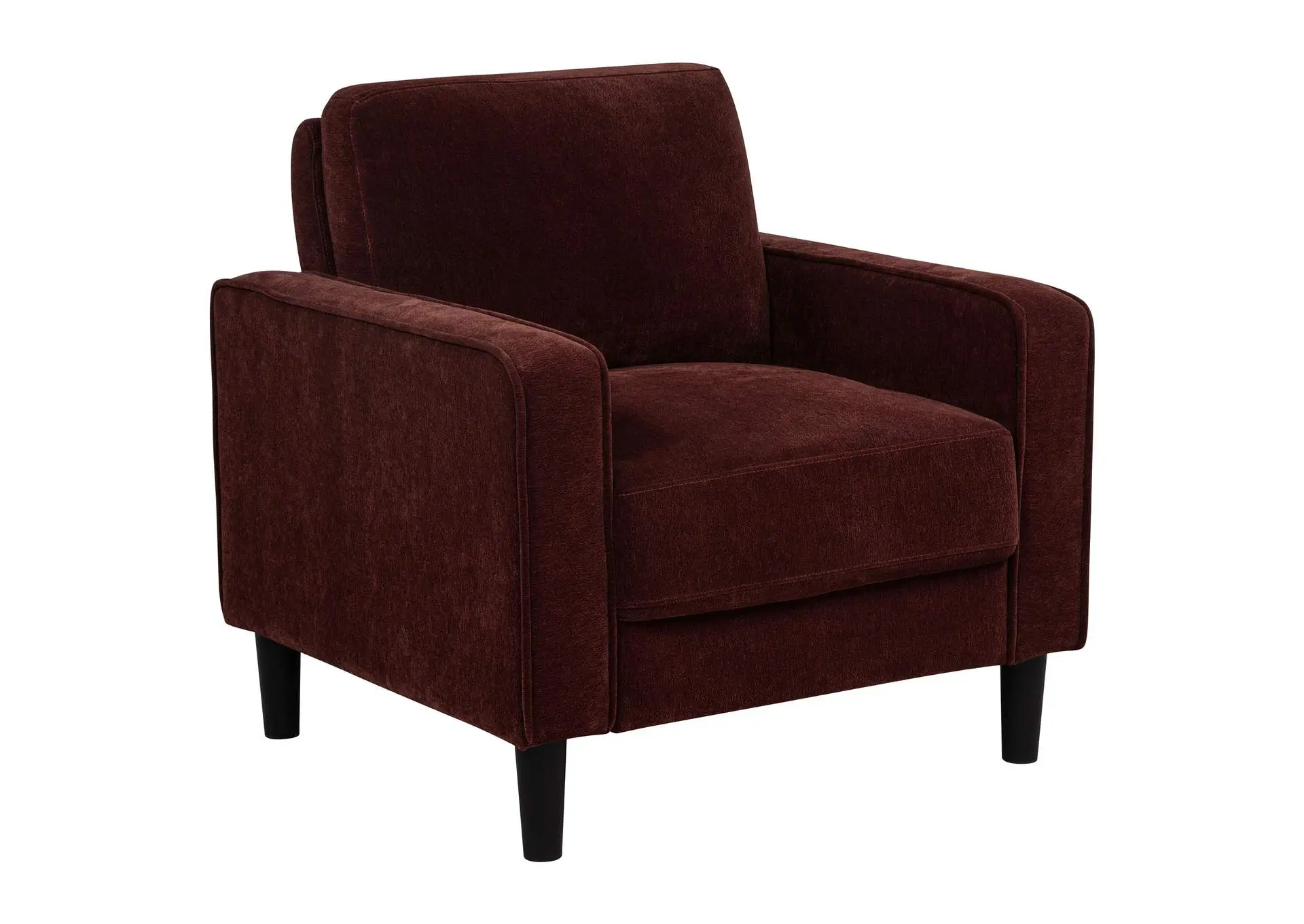 Ruth Fabric Upholstered Track Arm Accent Chair Rust Red