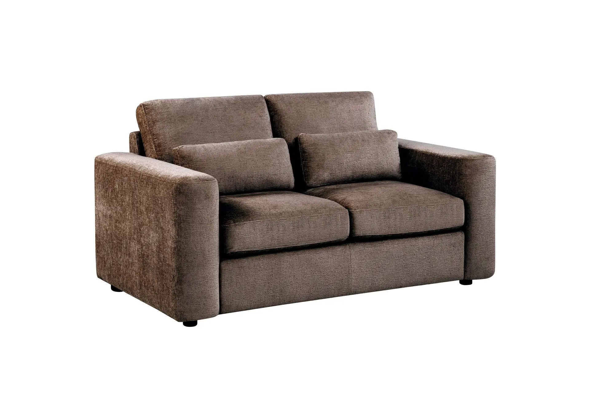 Amador Chenille Upholstered Track Arm Loveseat Chocolate