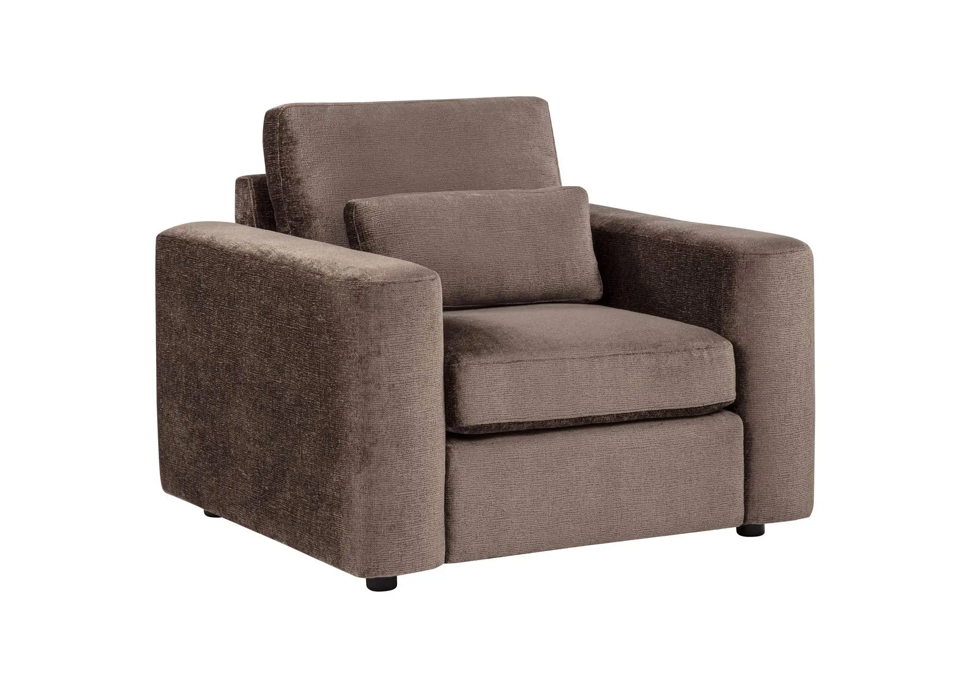 Amador Chenille Upholstered Track Arm Accent Chair Chocolate