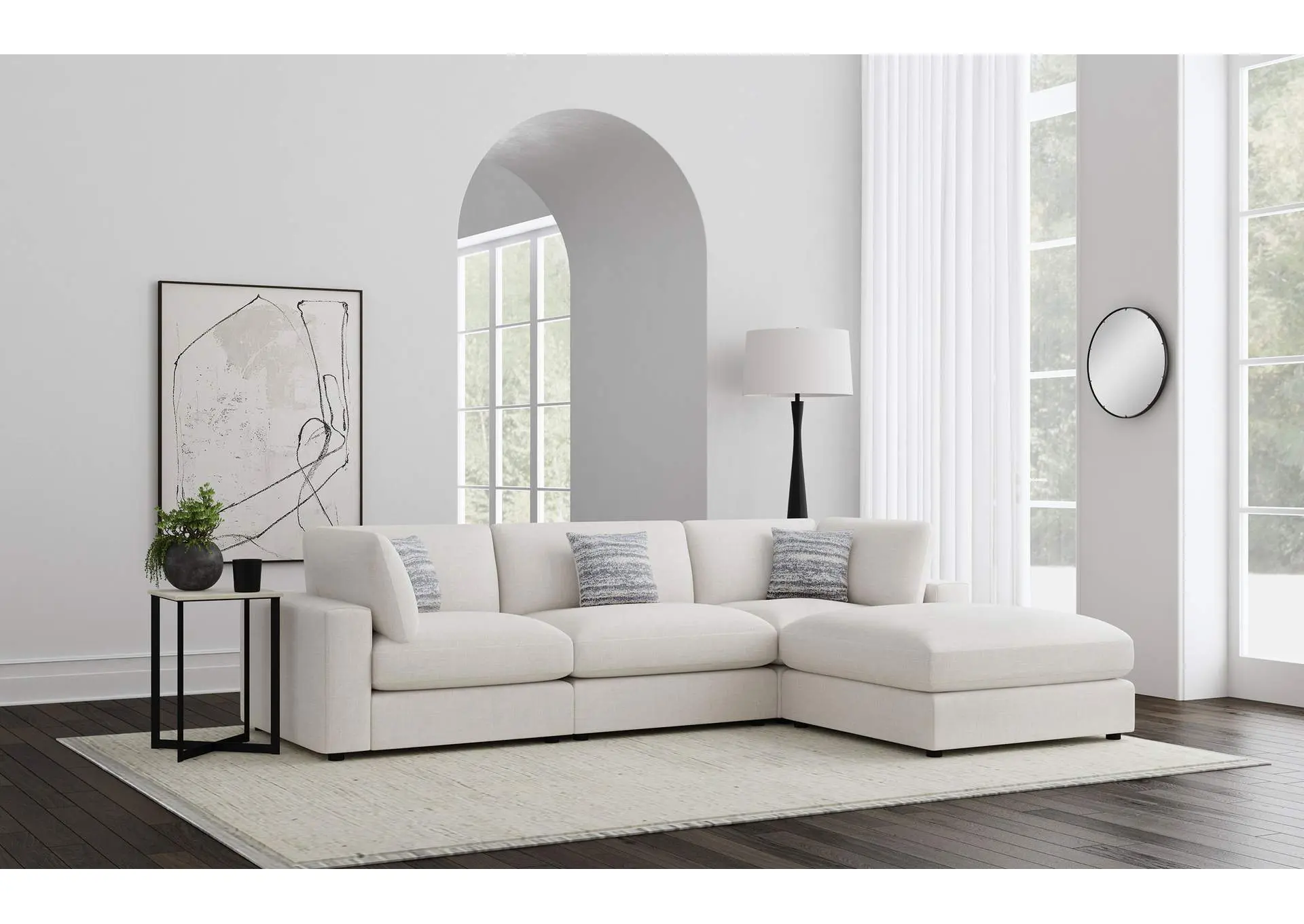 Serene 4-piece Upholstered Modular Sectional Sofa Beige