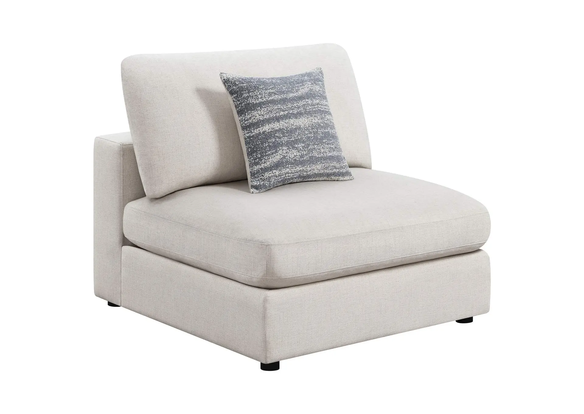 Serene Upholstered Armless Chair Beige