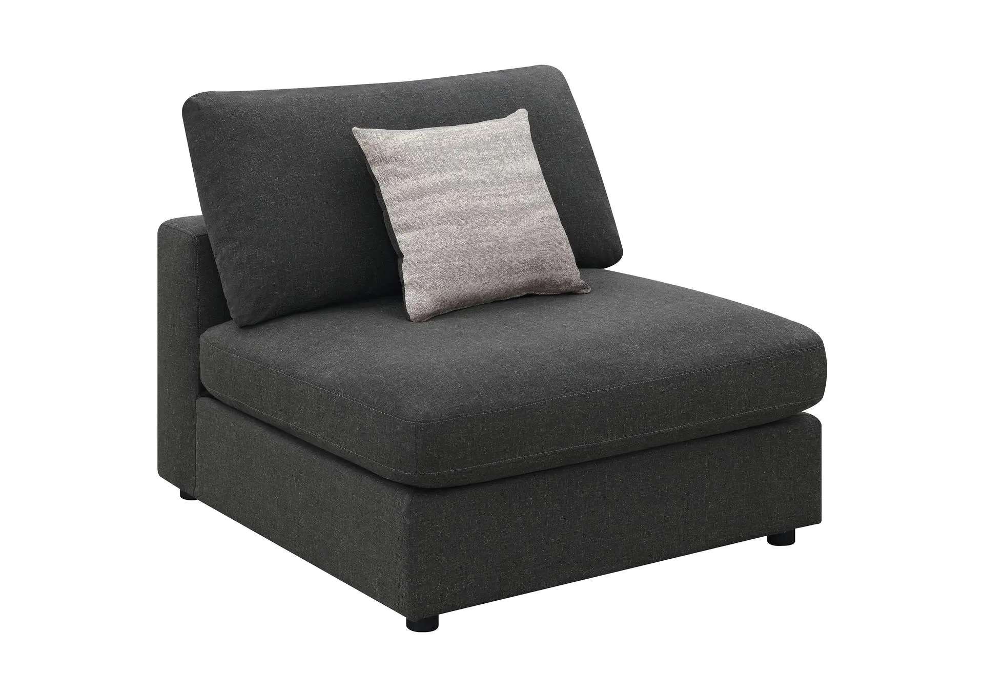 Serene Upholstered Armless Chair Charcoal
