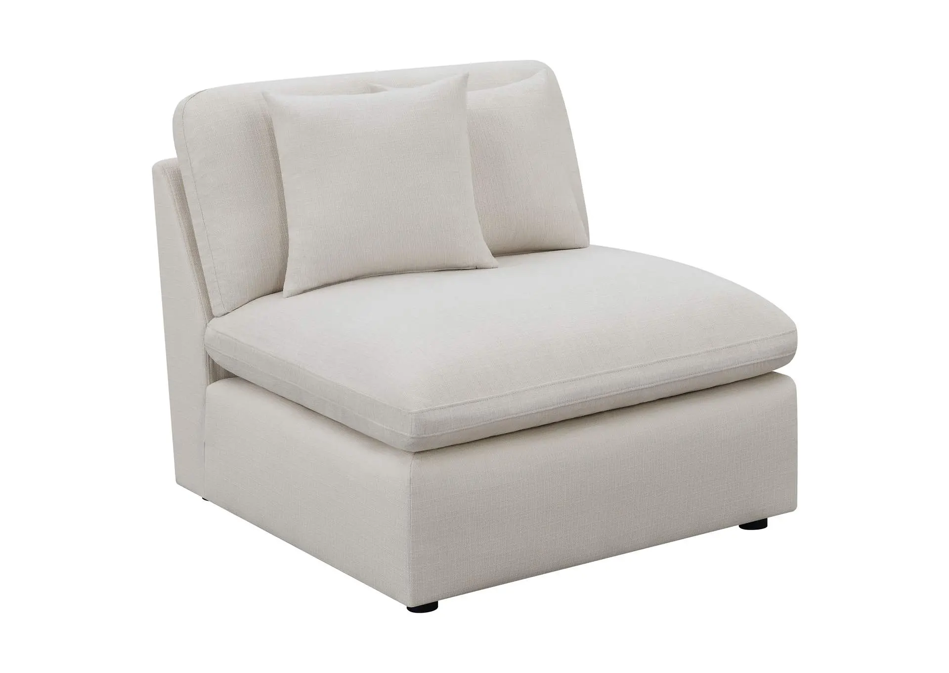 Hobson Upholstered Armless Chair Ivory