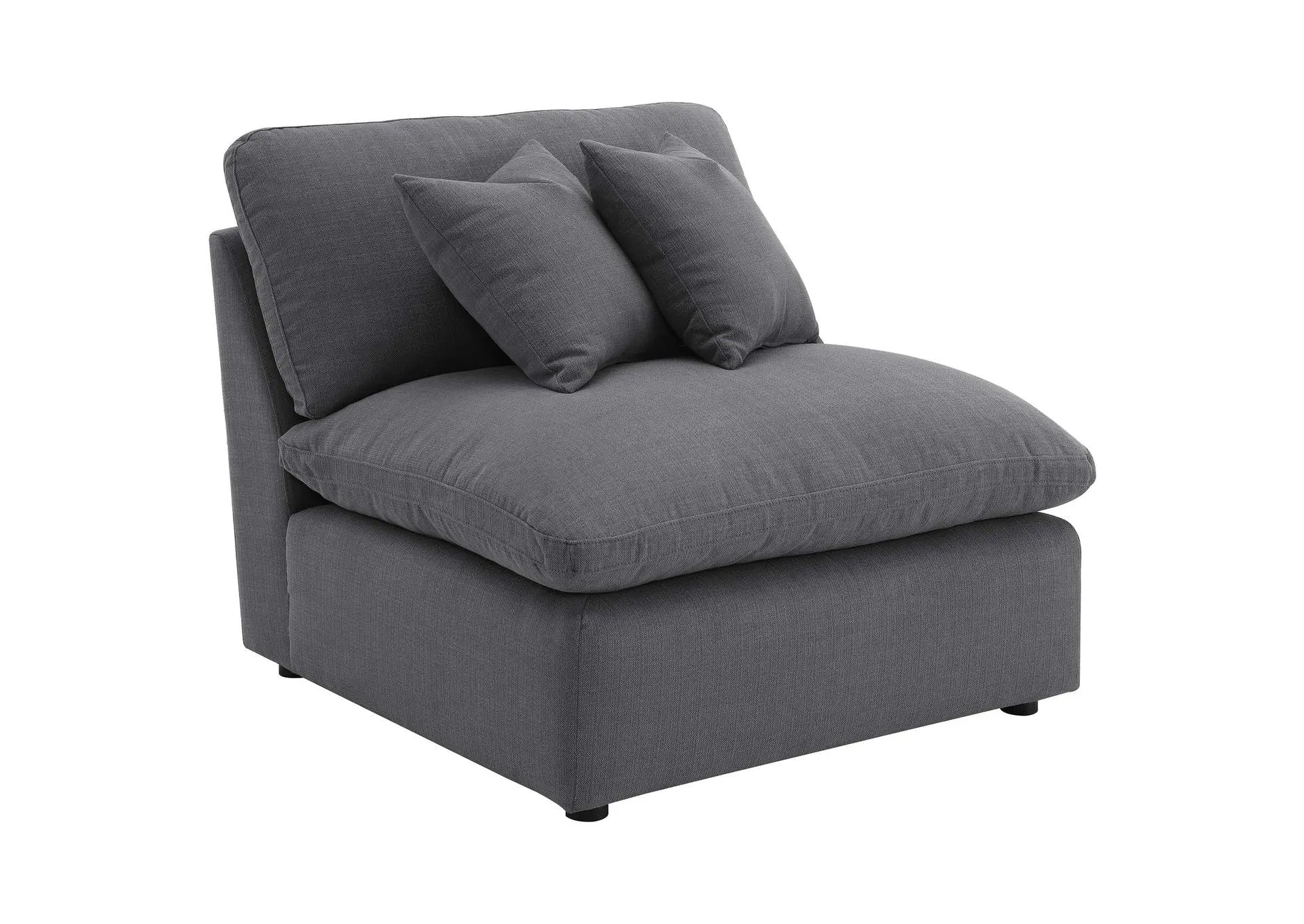 Hobson Upholstered Armless Chair Charcoal