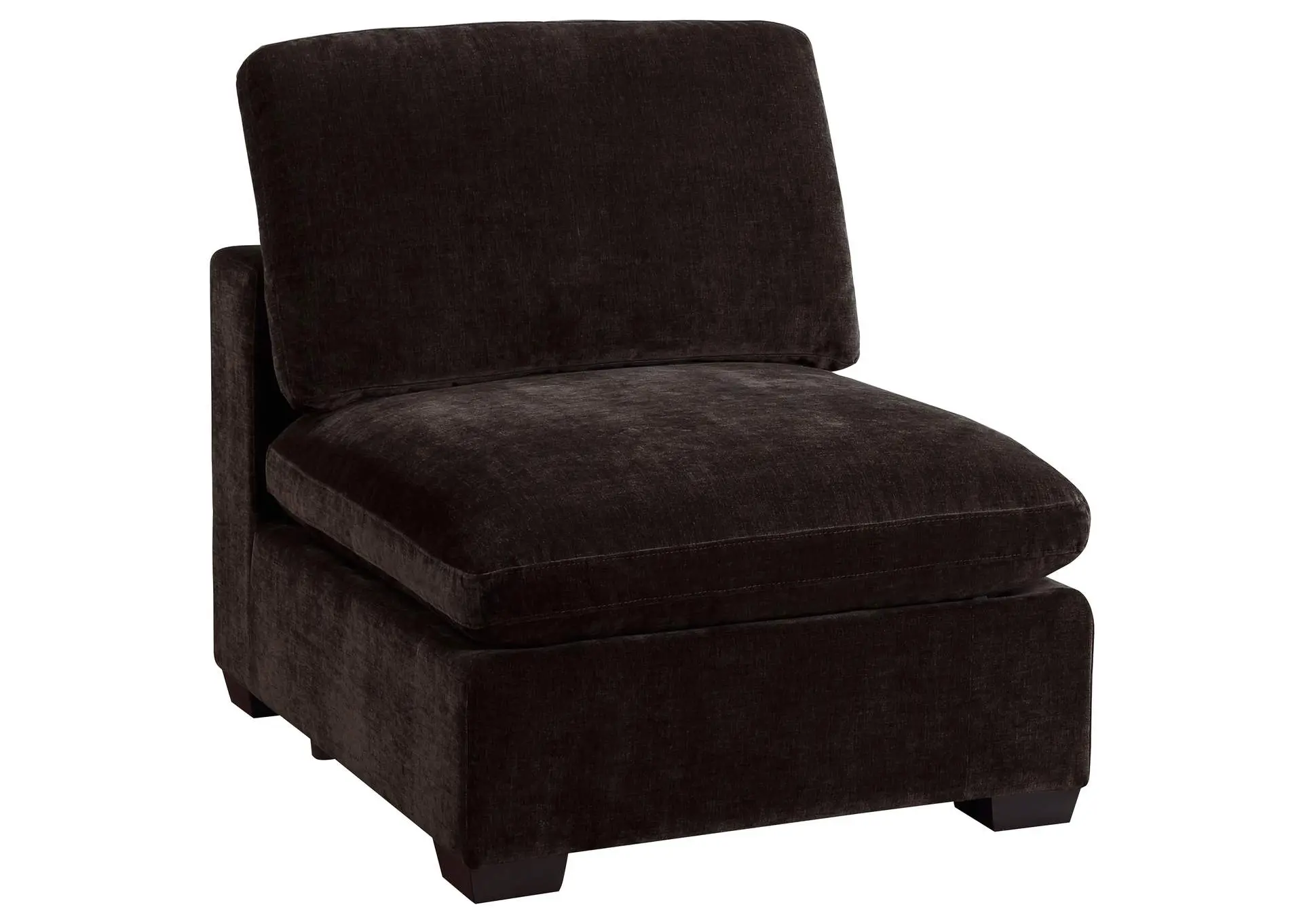 Lakeview Upholstered Armless Chair Dark Chocolate
