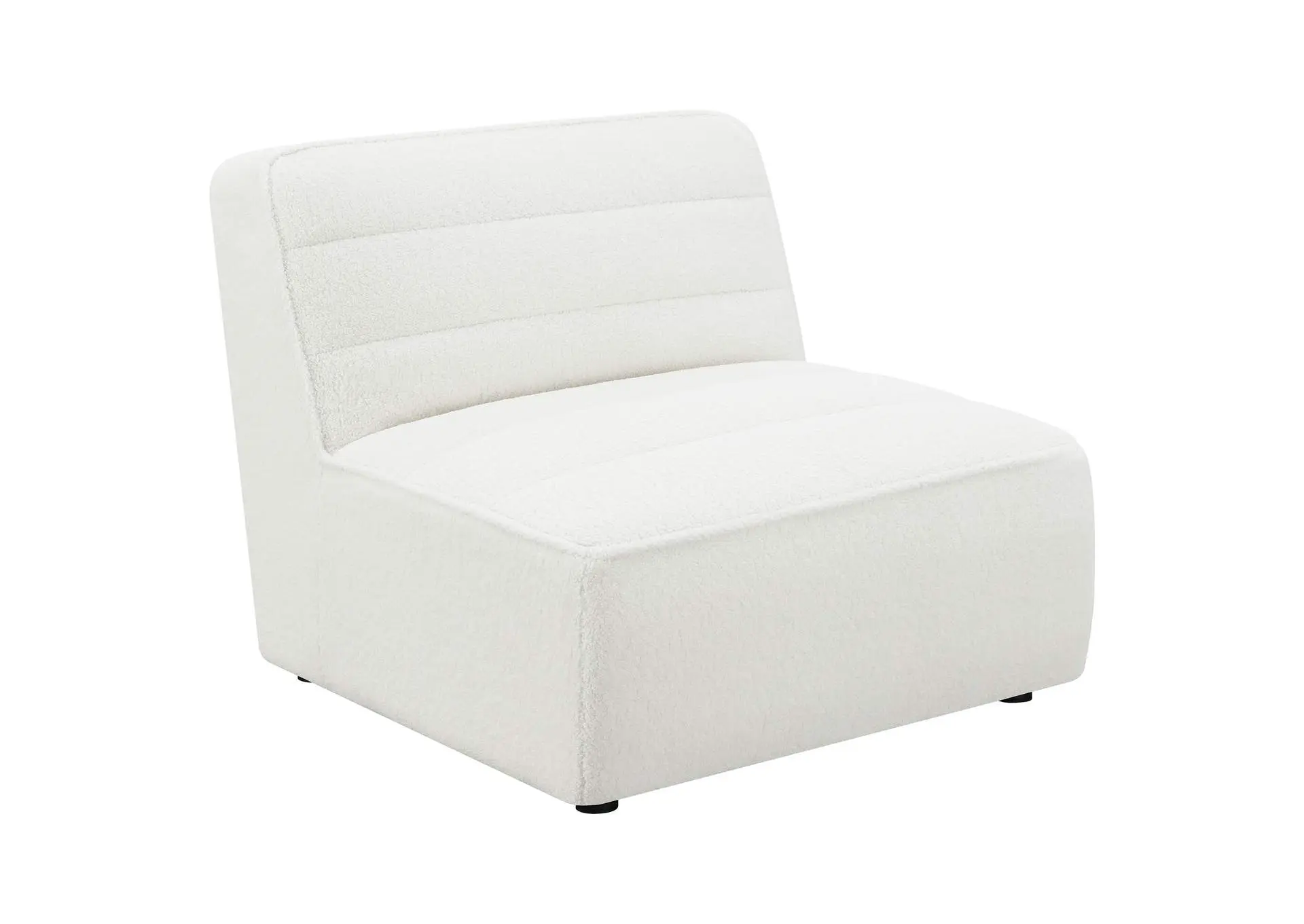 Sunny Upholstered Armless Chair Ivory Sherpa