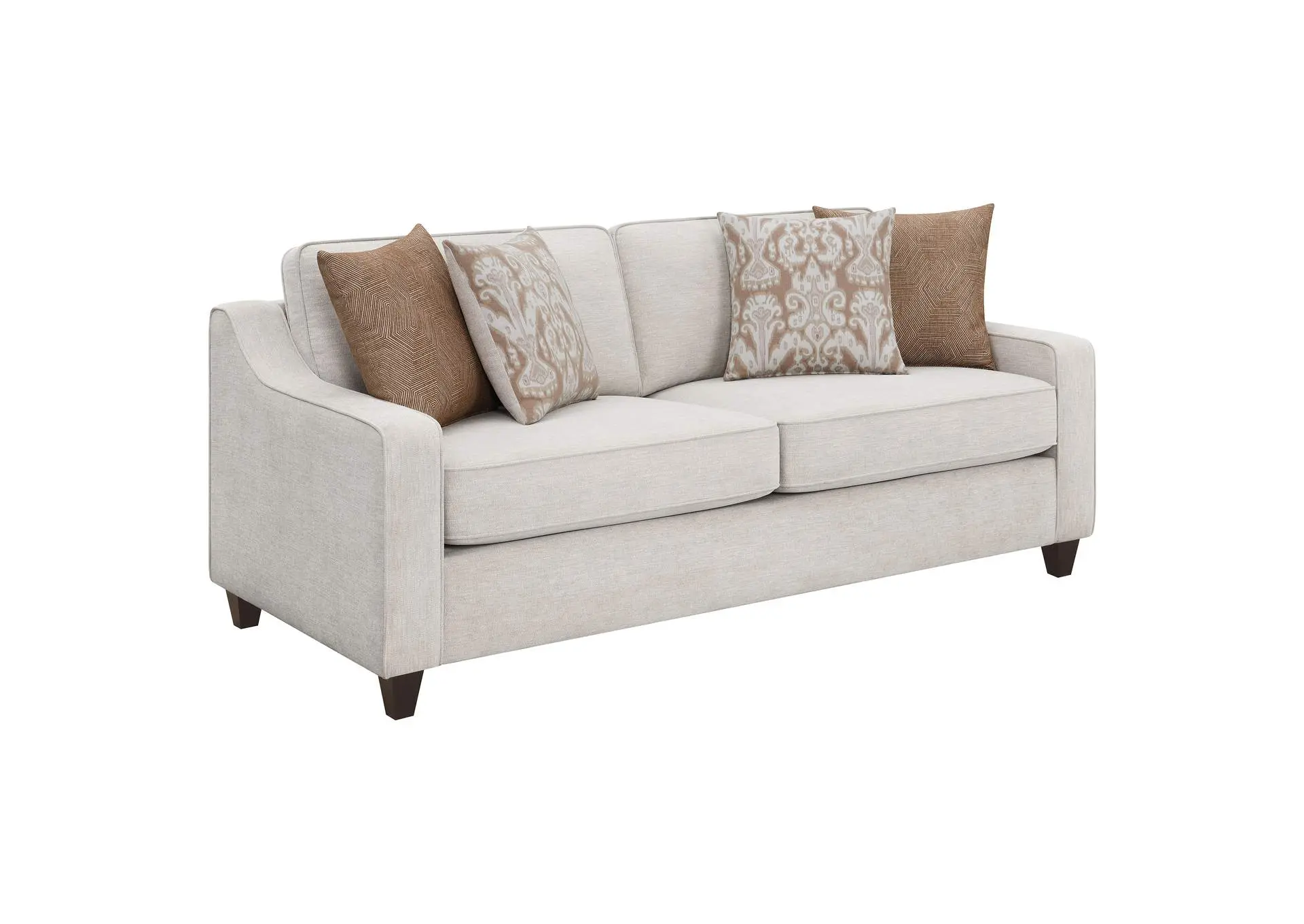 Christine Upholstered Sloped Arm Sofa Beige