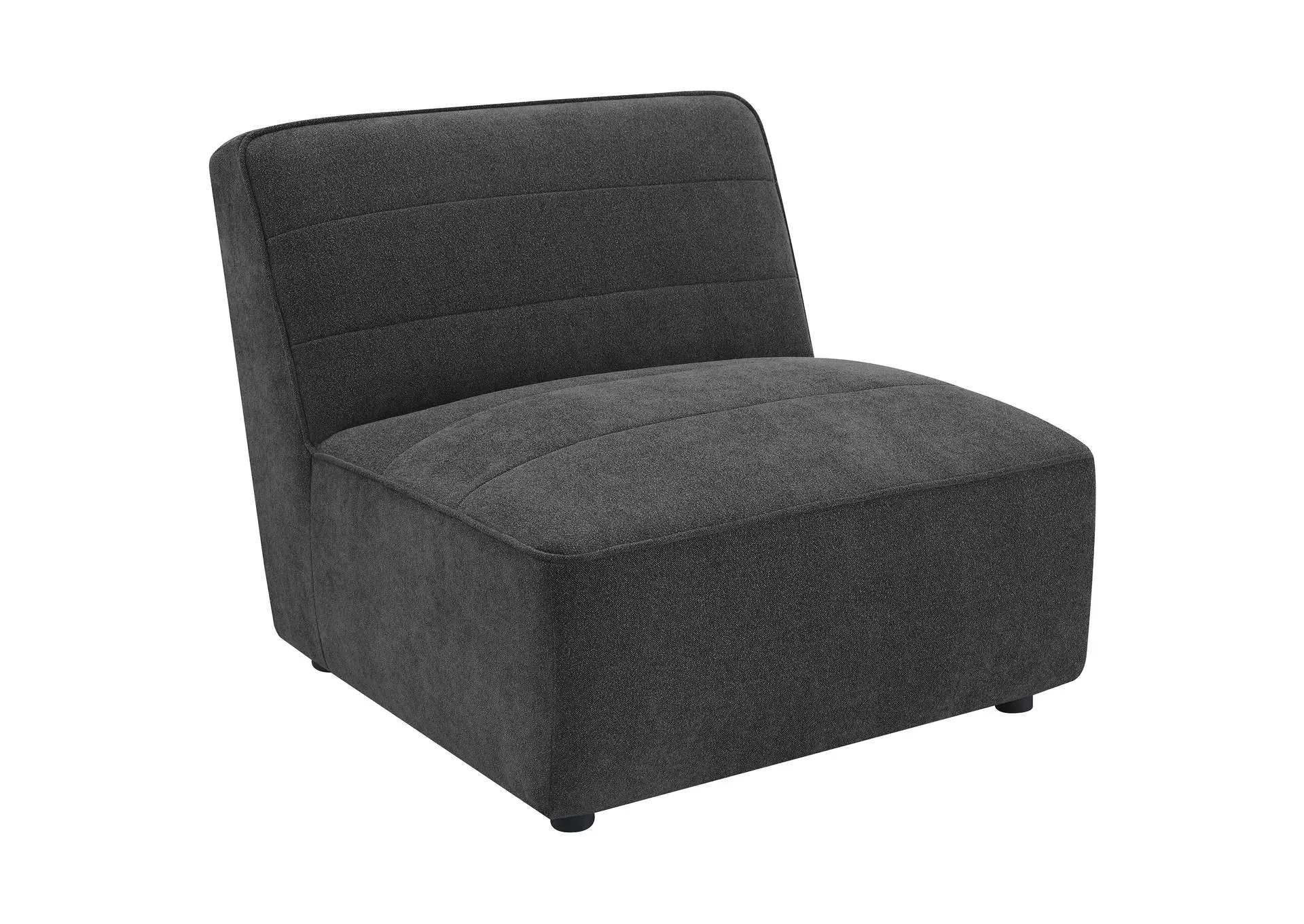 Sunny Upholstered Armless Chair Dark Charcoal