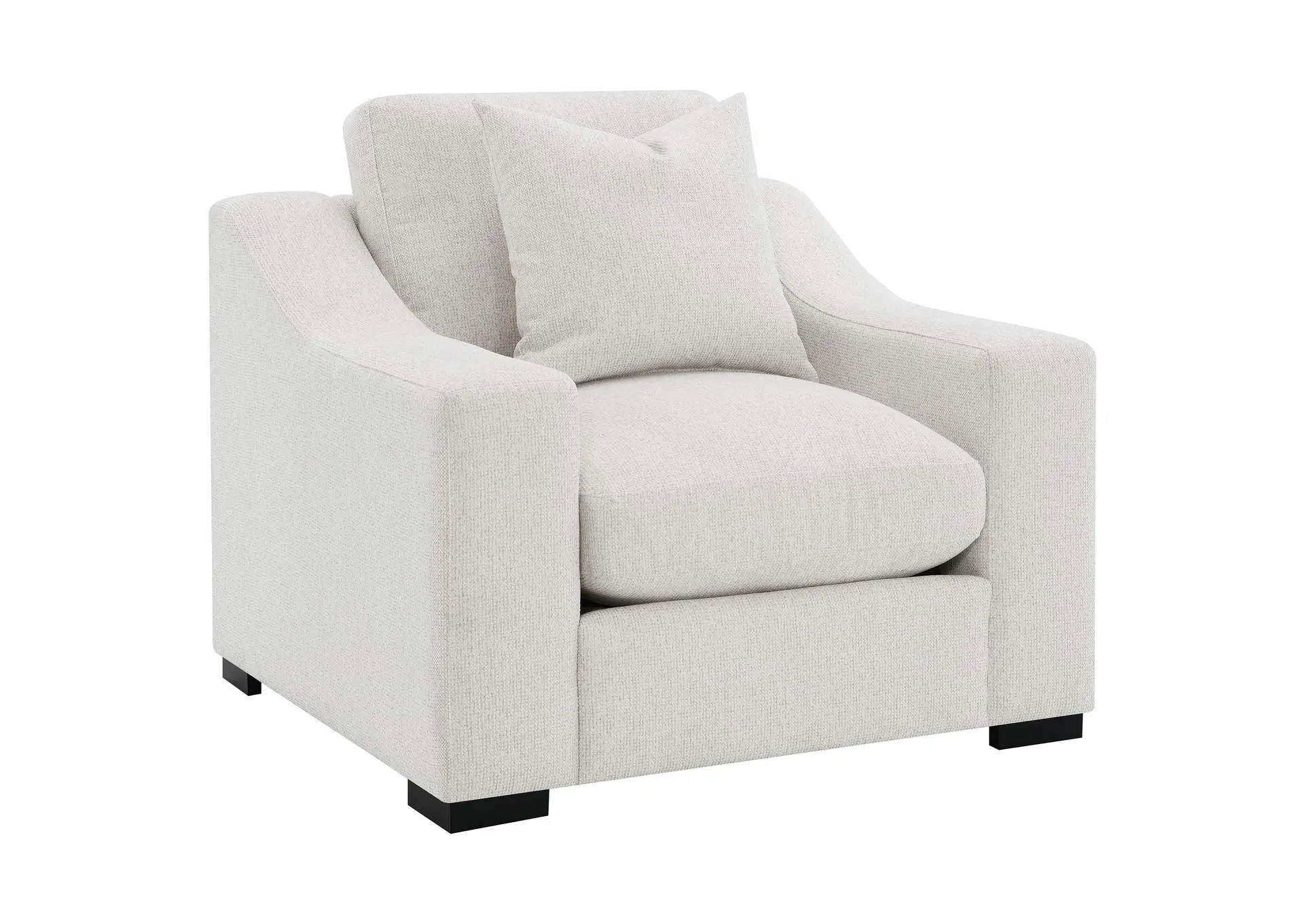 Ashlyn Fabric Upholstered Track Arm Accent Chair Sand