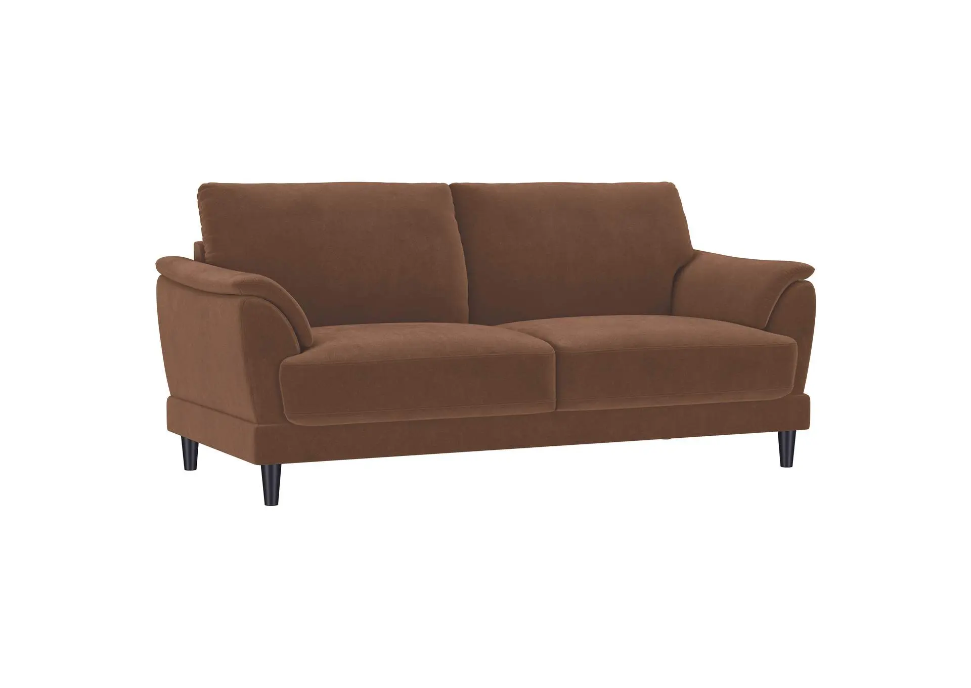 Selma Velvet Upholstered Crescent Arm Sofa Rust