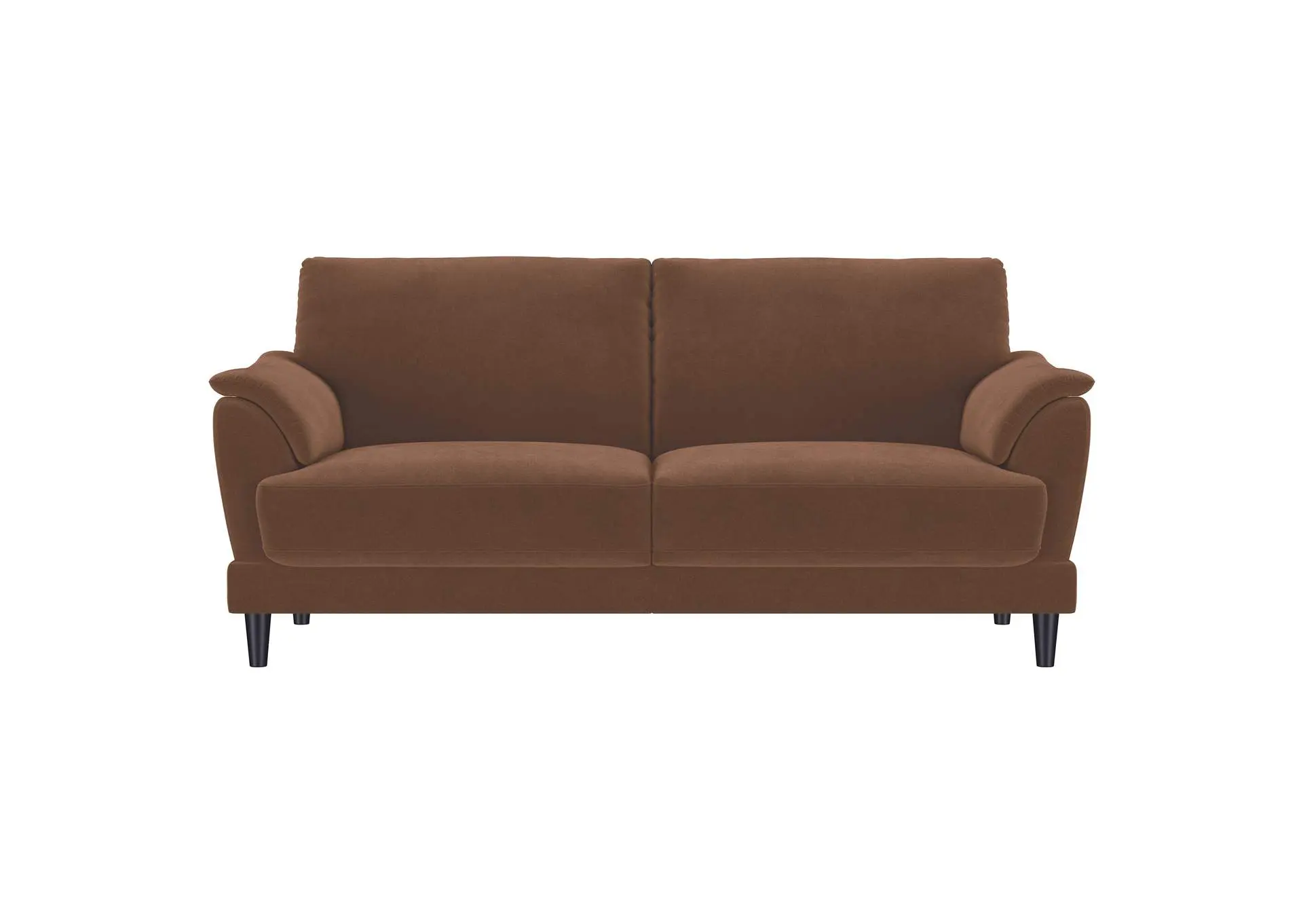 Selma Velvet Upholstered Crescent Arm Sofa Rust — view 3