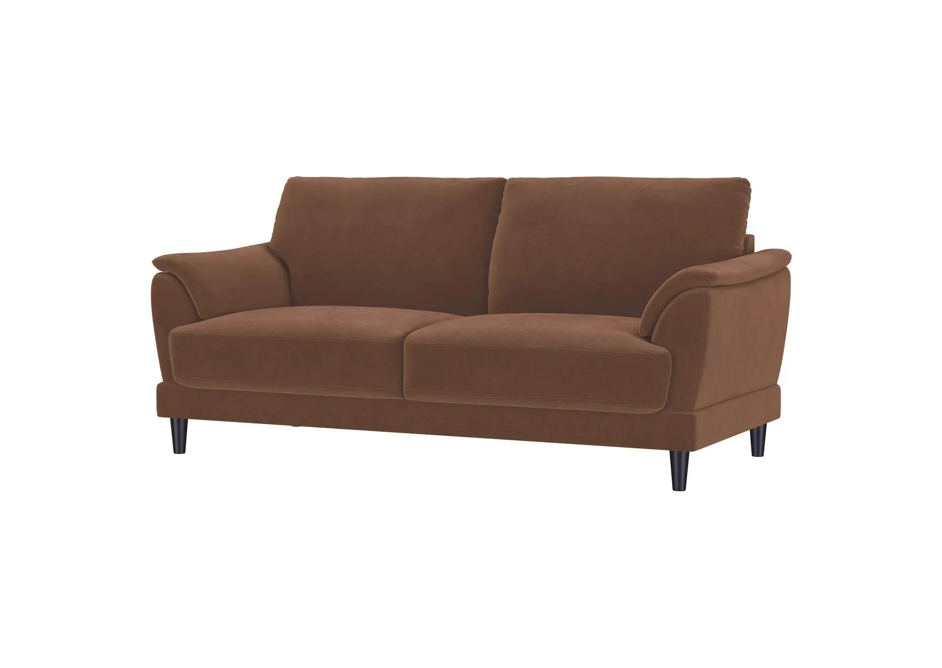 Selma Velvet Upholstered Crescent Arm Sofa Rust — view 4