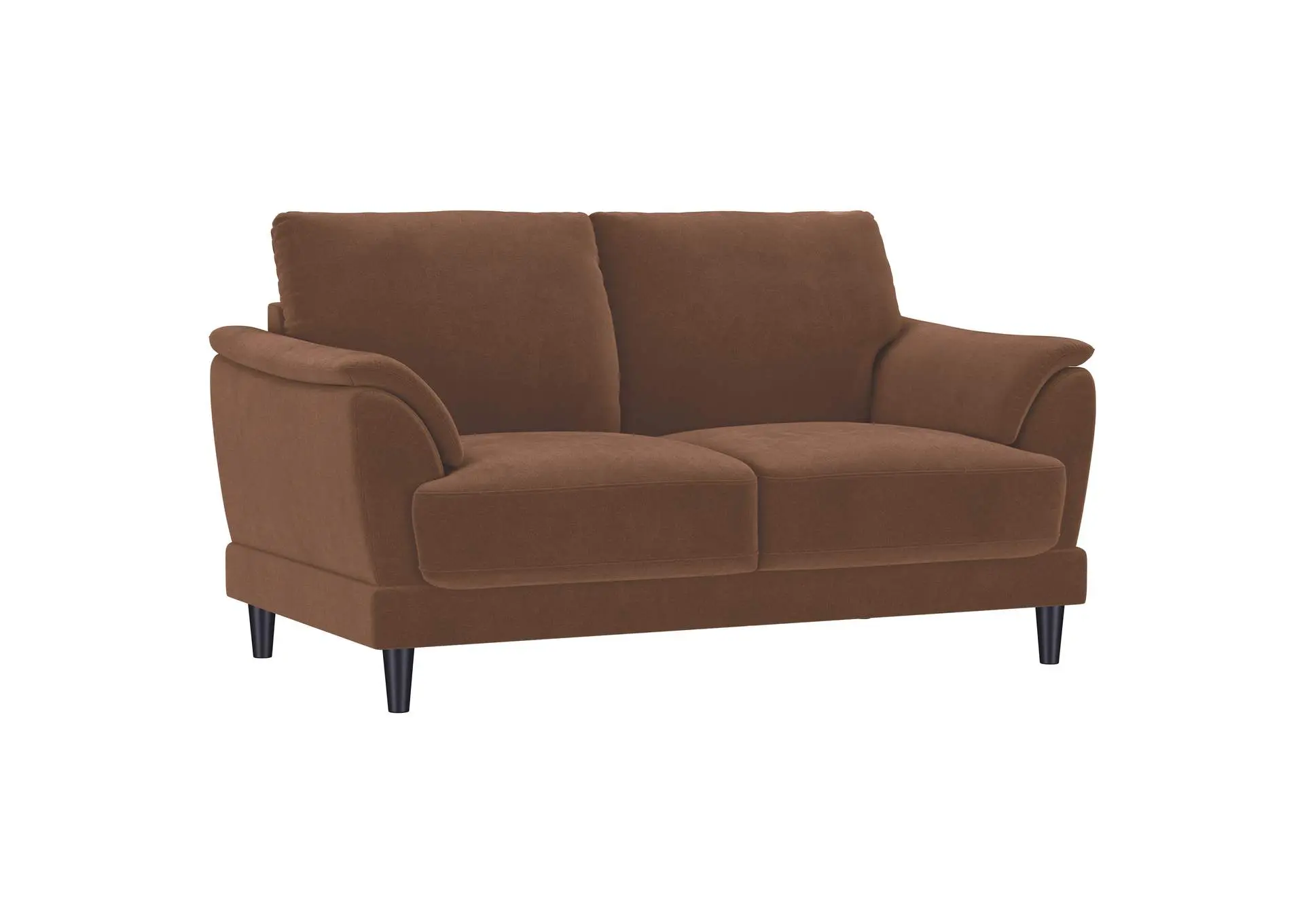 Selma Velvet Upholstered Crescent Arm Loveseat Rust